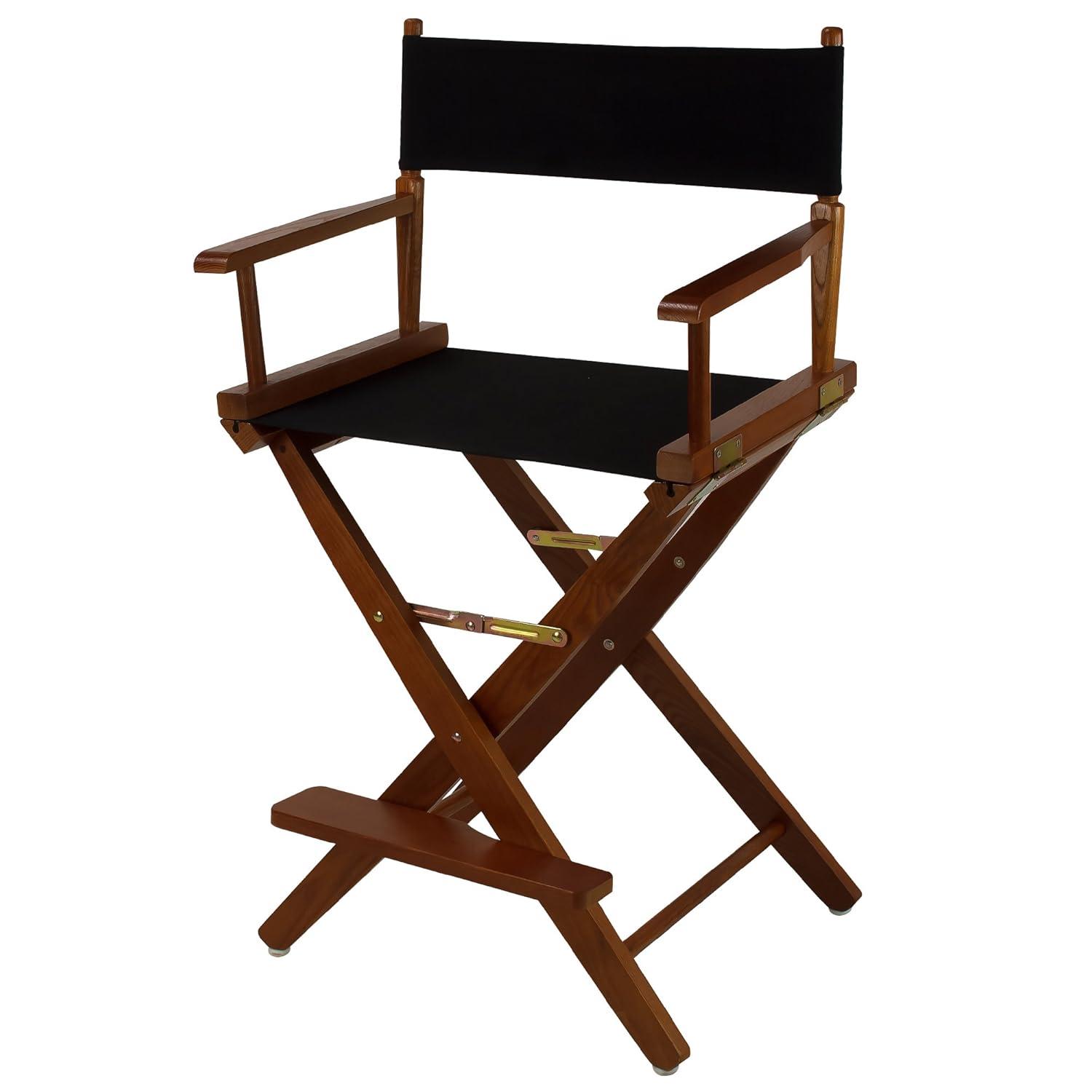 Extra-Wide Premium 24 in. Oak Counter Height Directors Chair