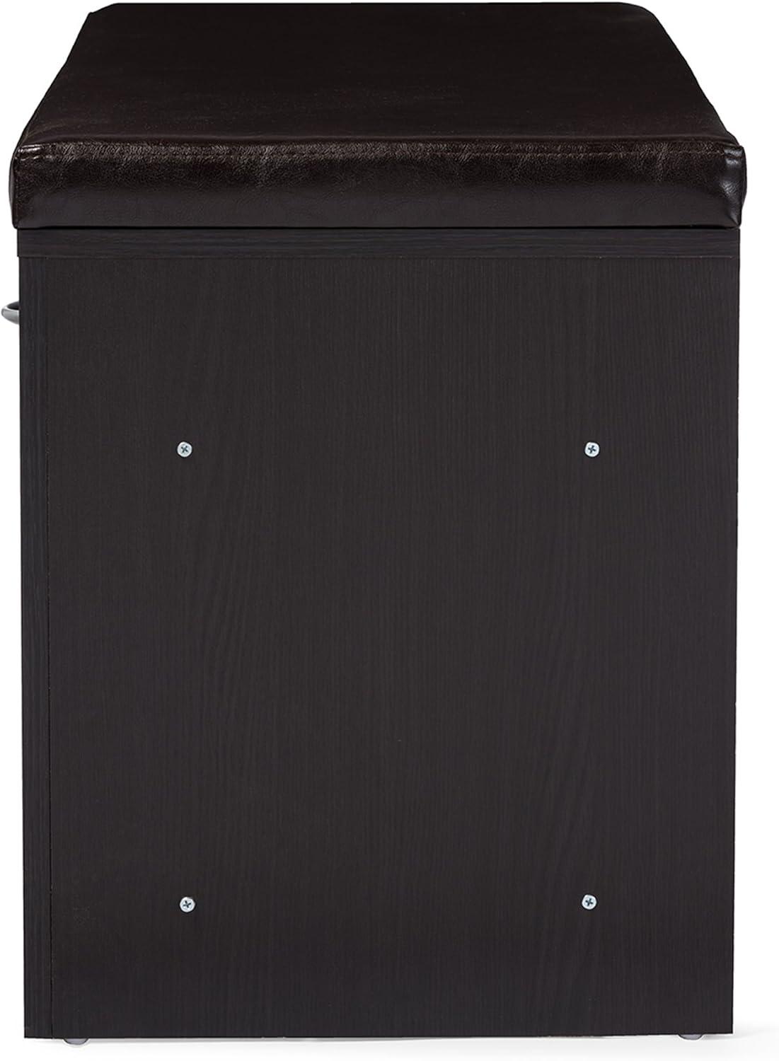 Espresso Finished Entryway Bench Dark Brown - Baxton Studio: Modern Wood Storage, Dry Dust Care