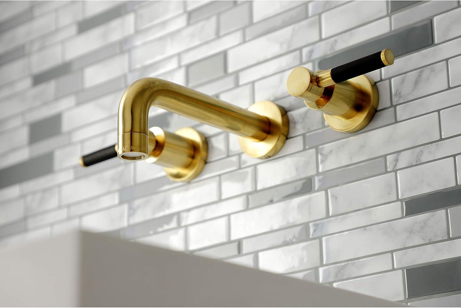 Kingston Brass Kaiser Two-Handle 3-Hole Wall Mount Bathroom Faucet