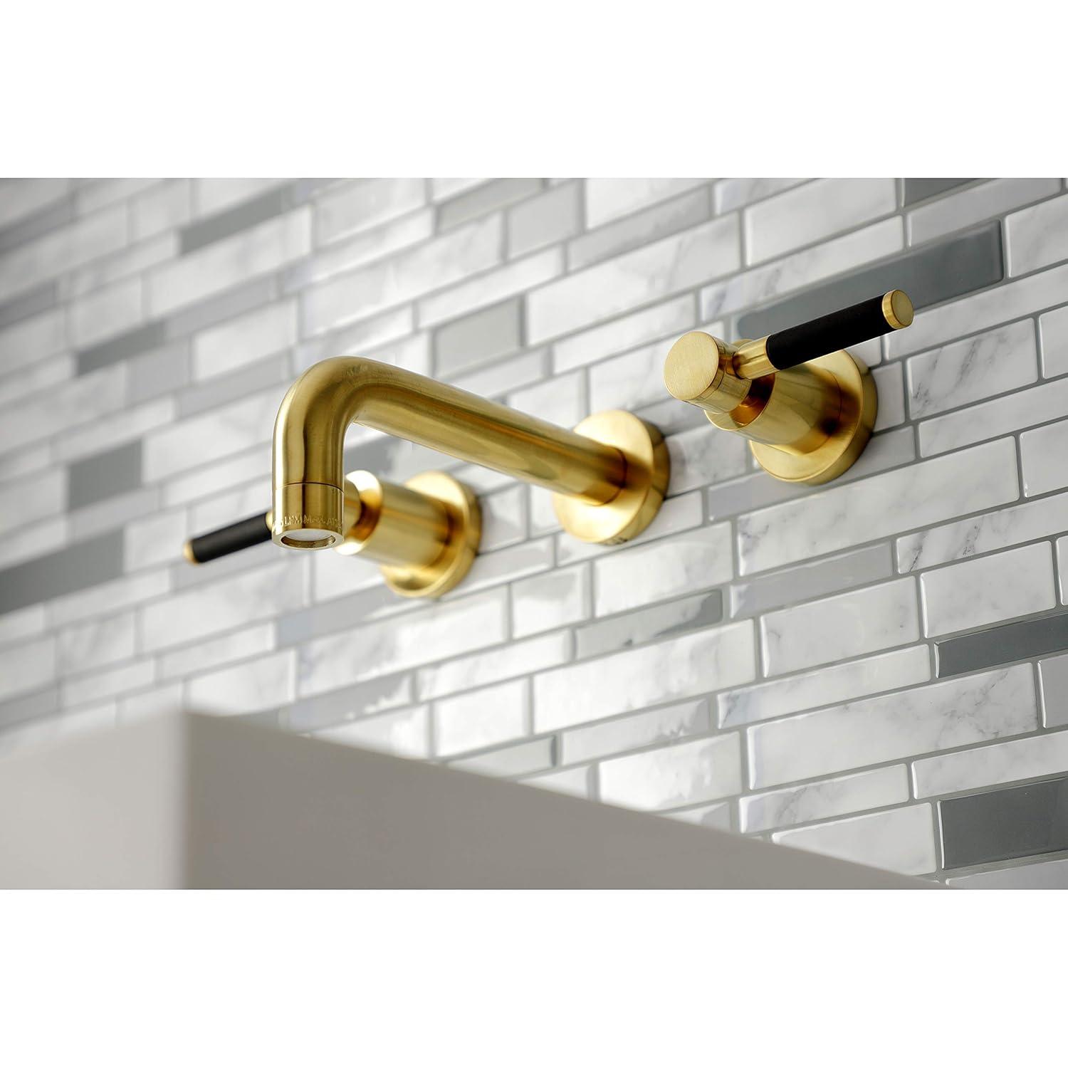 Kingston Brass Kaiser Two-Handle 3-Hole Wall Mount Bathroom Faucet