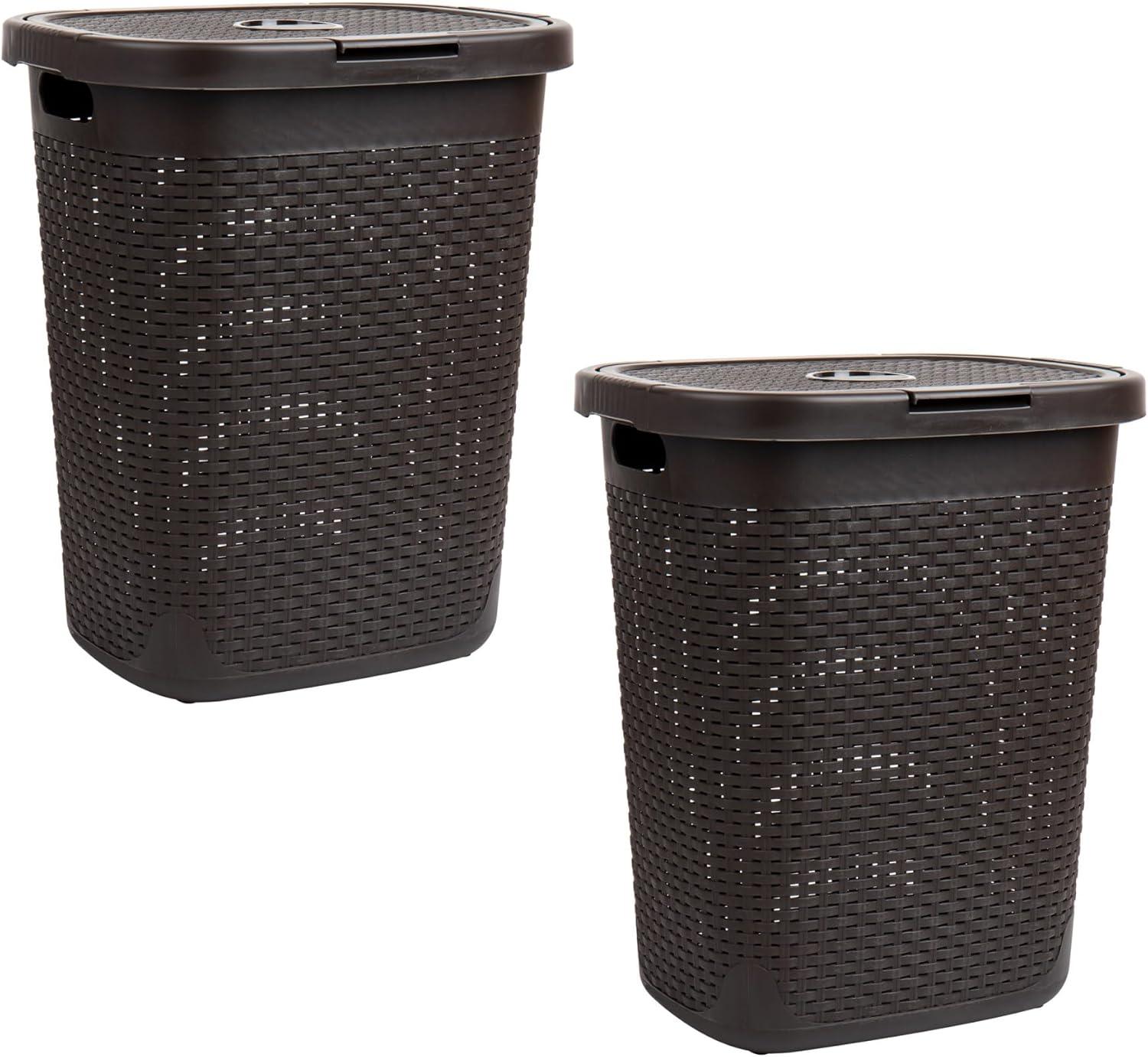 Mind Reader Mind Reader 50L Slim Laundry Hamper, Clothes Basket, Lid, Plastic