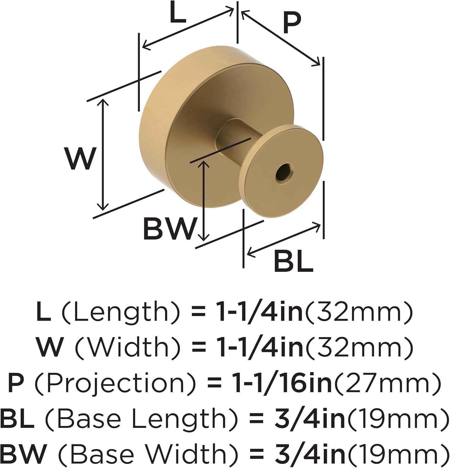Radius 1 1/4" Diameter Round Knob