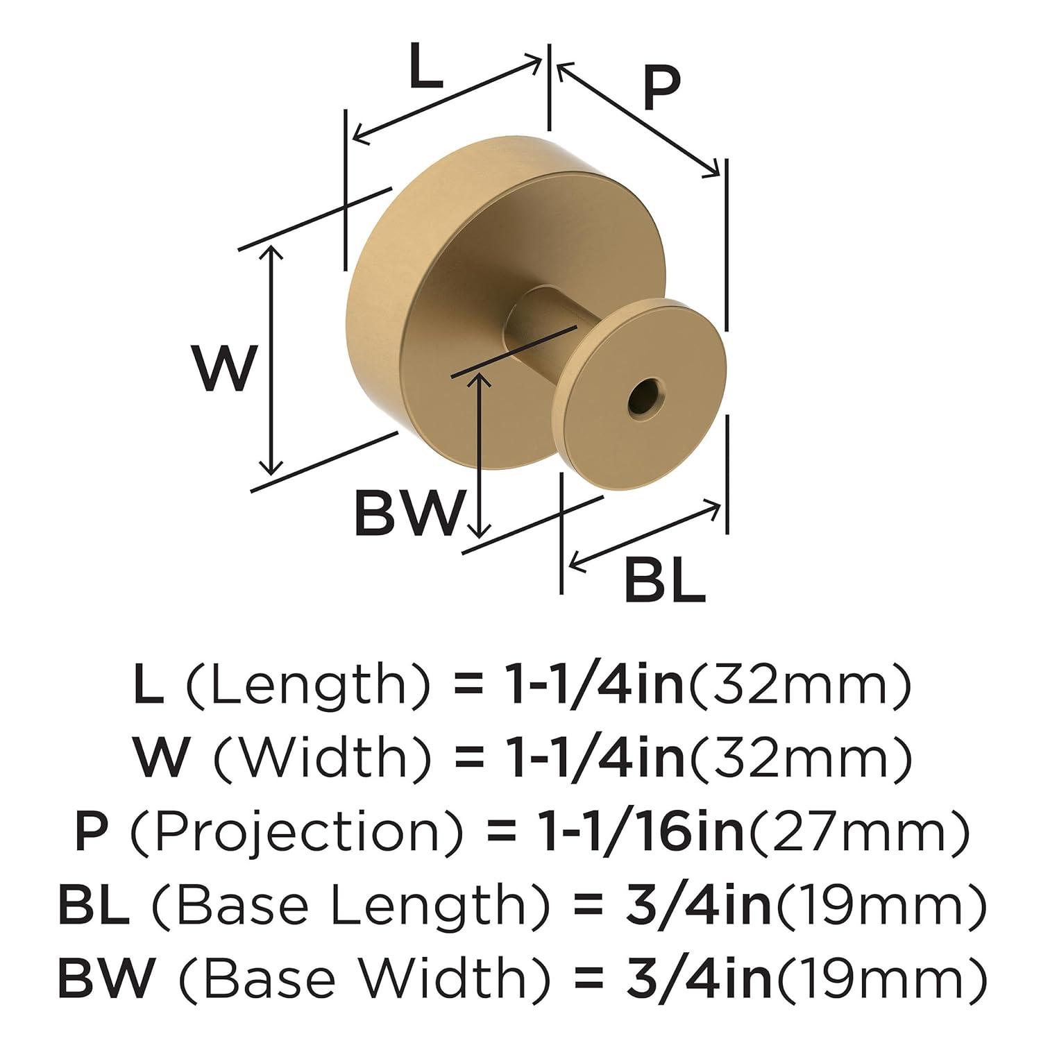Radius 1 1/4" Diameter Round Knob