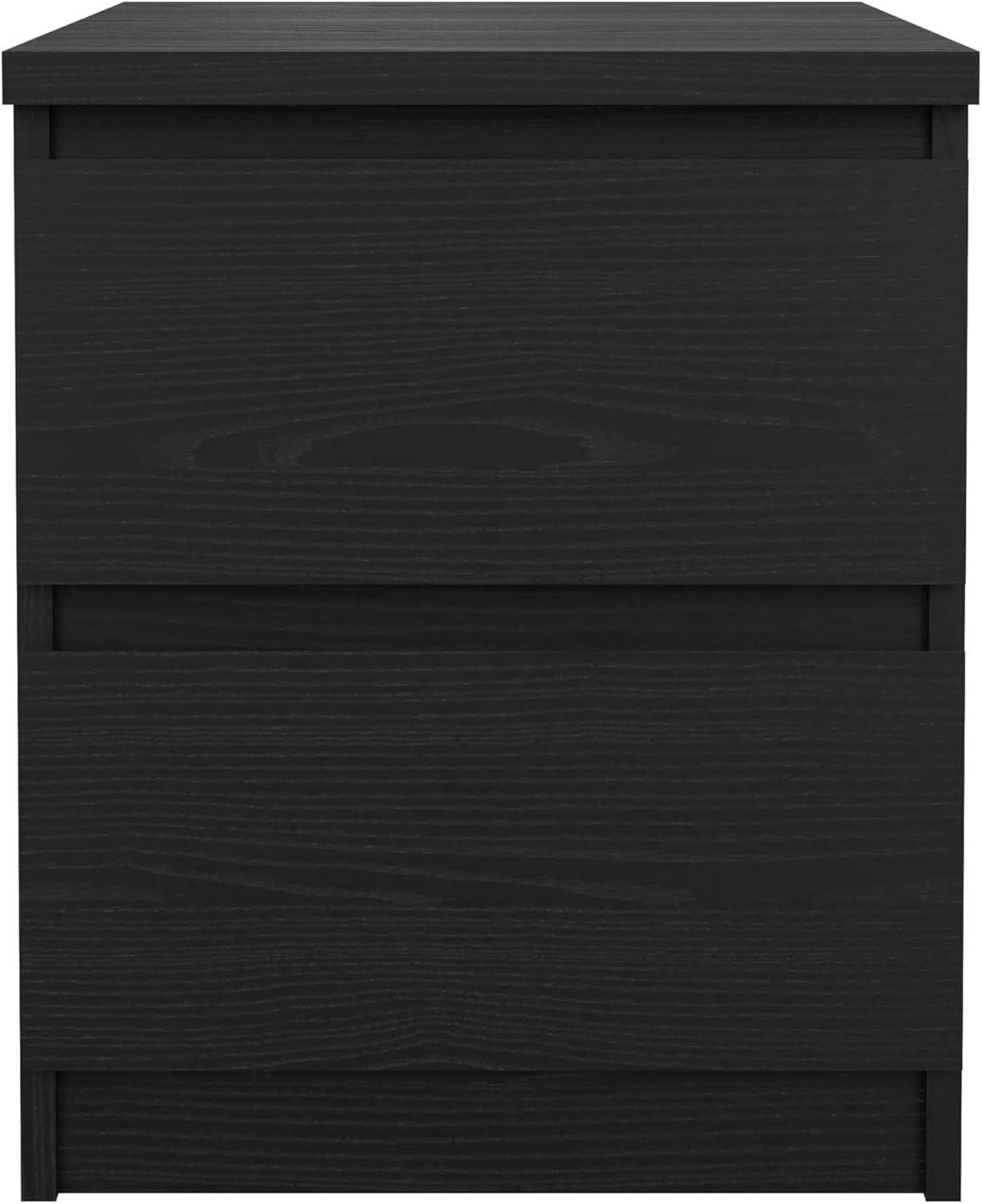 Scottsdale Black Woodgrain 2-Drawer Nightstand