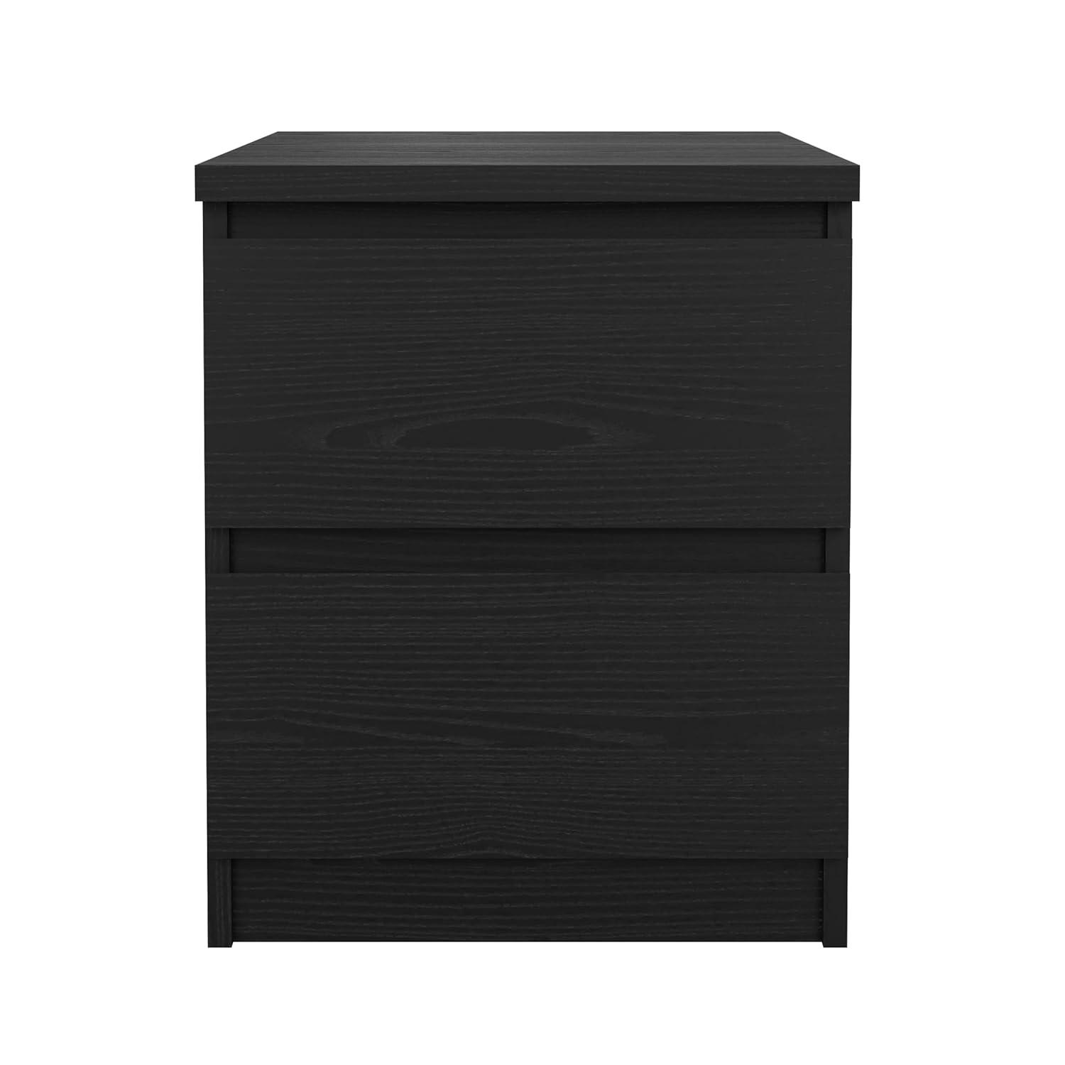 Scottsdale Black Woodgrain 2-Drawer Nightstand