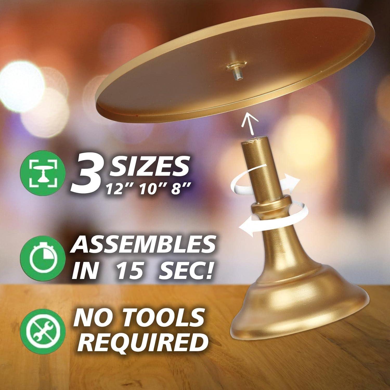 AMIENIV Iron Baby Shower Cake Stand, Gold (3 Count)