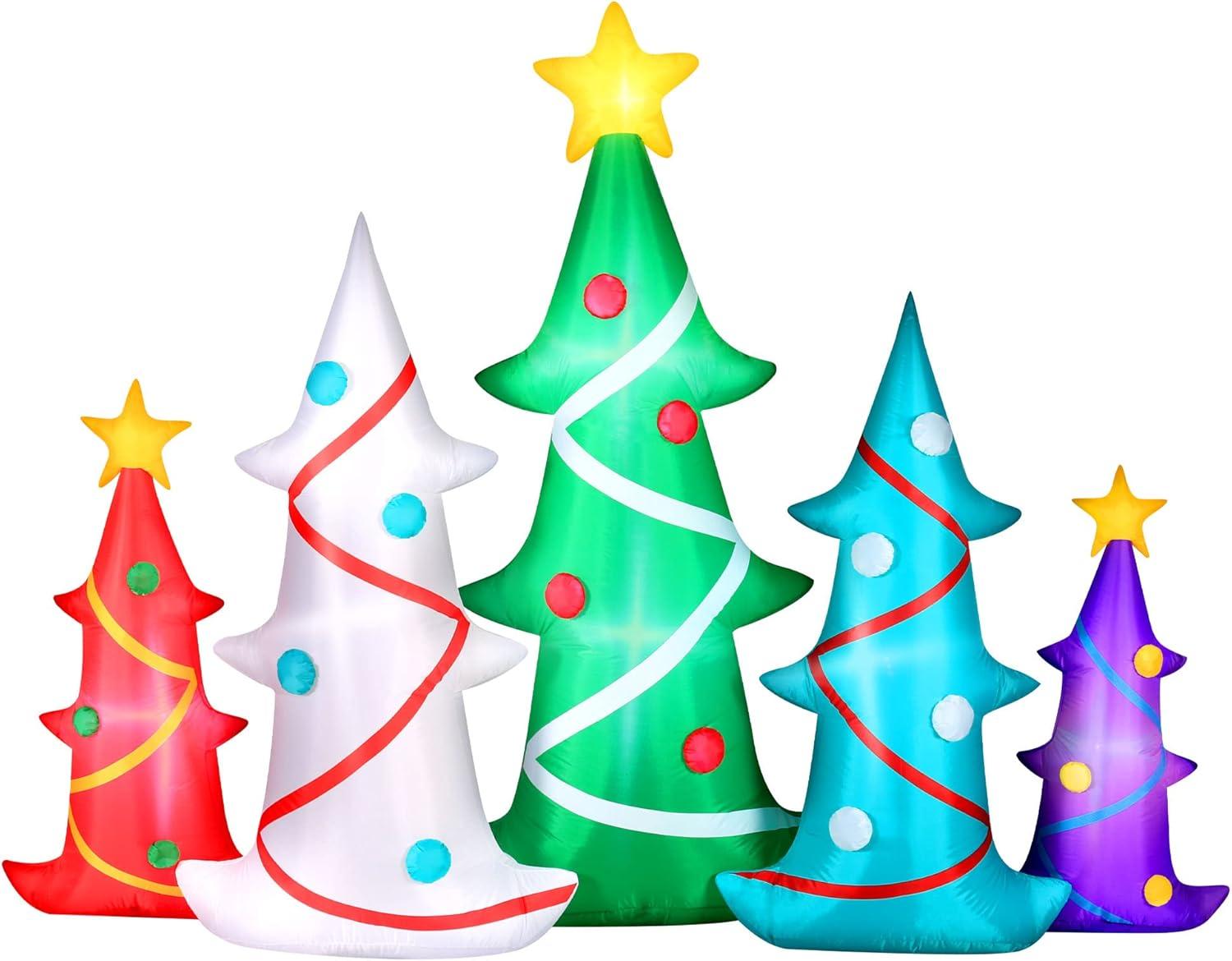 Occasions 6 ft LED Inflatable Multicolor Christmas Trees