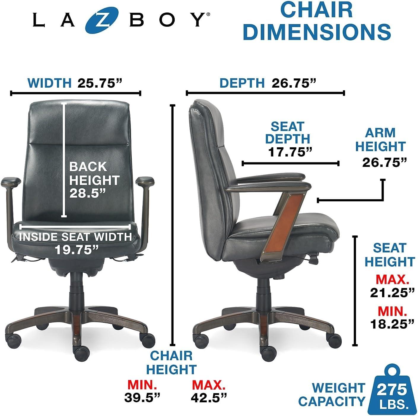 La-Z-Boy Dawson Ergonomic Modern Executive Office Chair with Adjustable High Back Lumbar Support