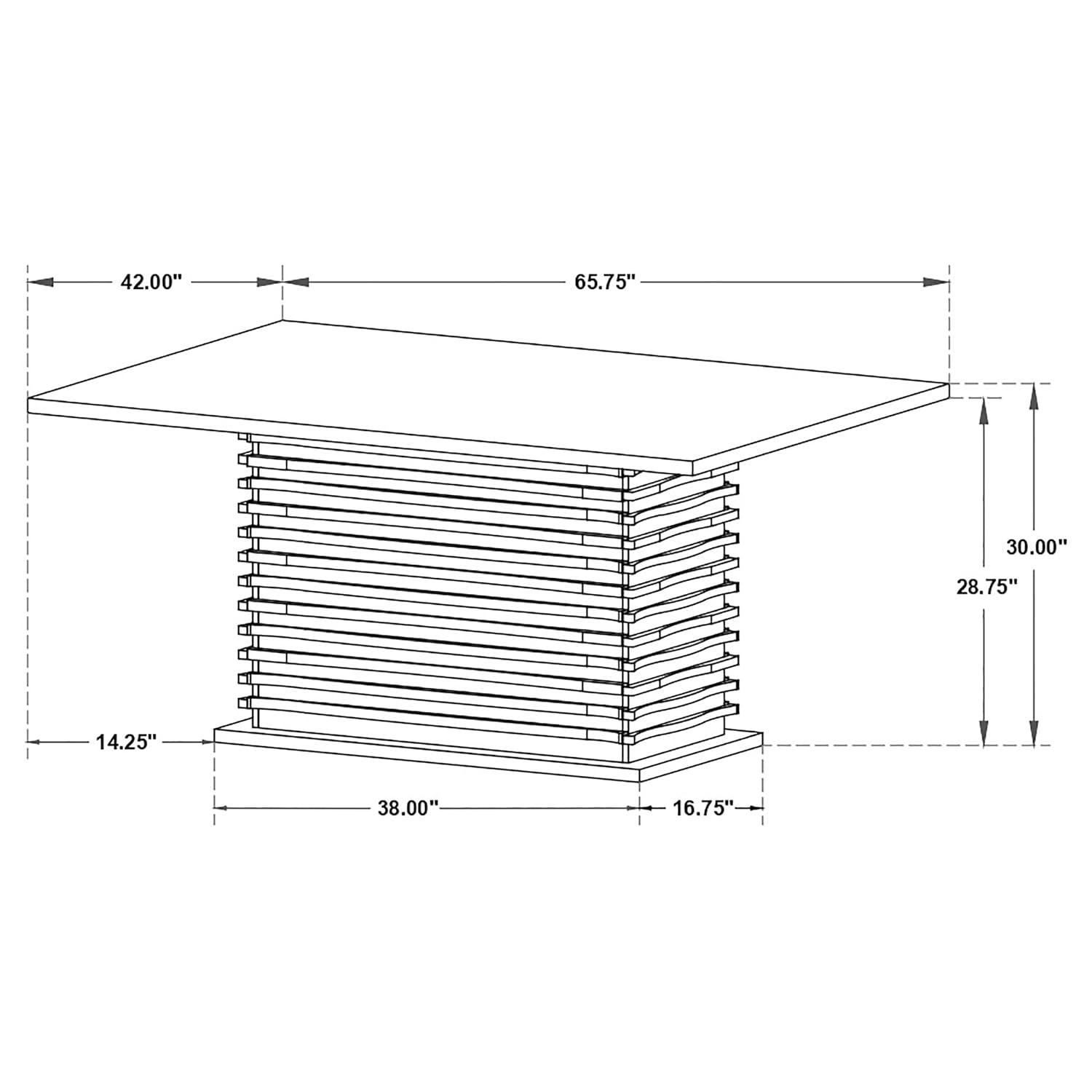Damian Rectangle Pedestal Dining Table Black