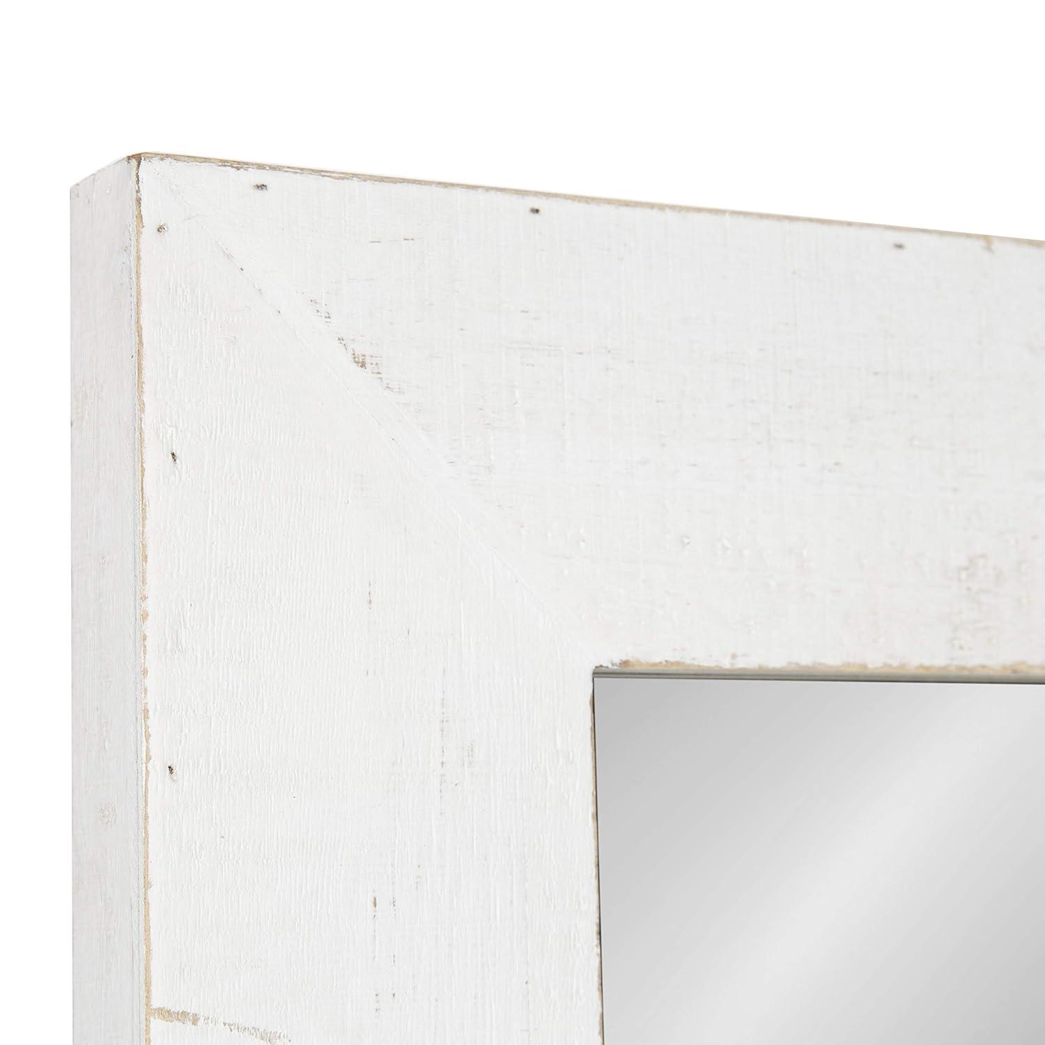 30" x 36" Garvey Wood Framed Wall Mirror White - Kate and Laurel: Modern Rectangle, No Assembly, Wall Mount