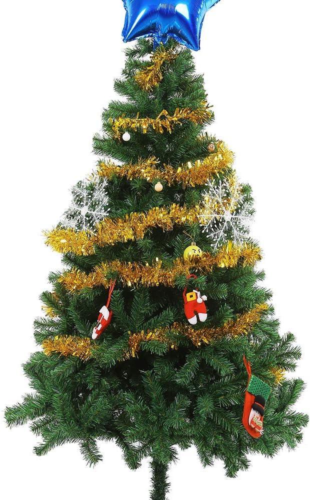 FINGOOO Gold Garland Christmas Decorations,33Ft/10M Thick Fluffy Christmas Tree Tinsel Garland Wedding Birthday Decor