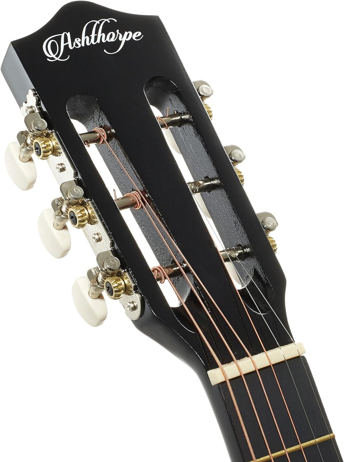 Ashthorpe 30-Inch Beginner Acoustic Guitar - Black, Basic Starter Kit with Gig Bag and Accessories
