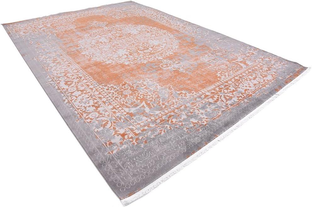 Unique Loom New Classical Collection Area Rug - Olwen (8' x 11' 4" Rectangle Terracotta/Gray)