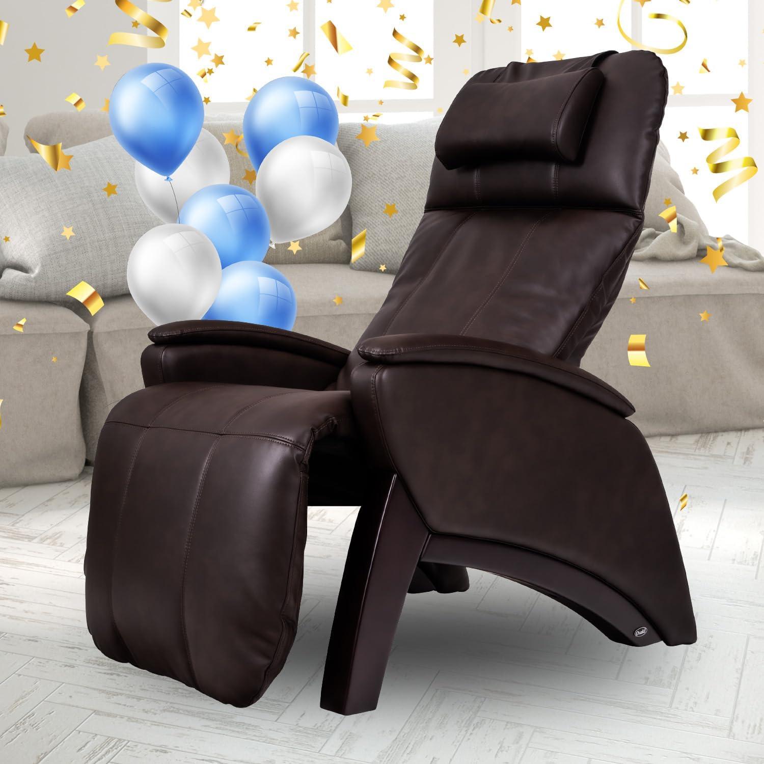 Brown Faux Leather Zero Gravity Massage Recliner with Lumbar Heating