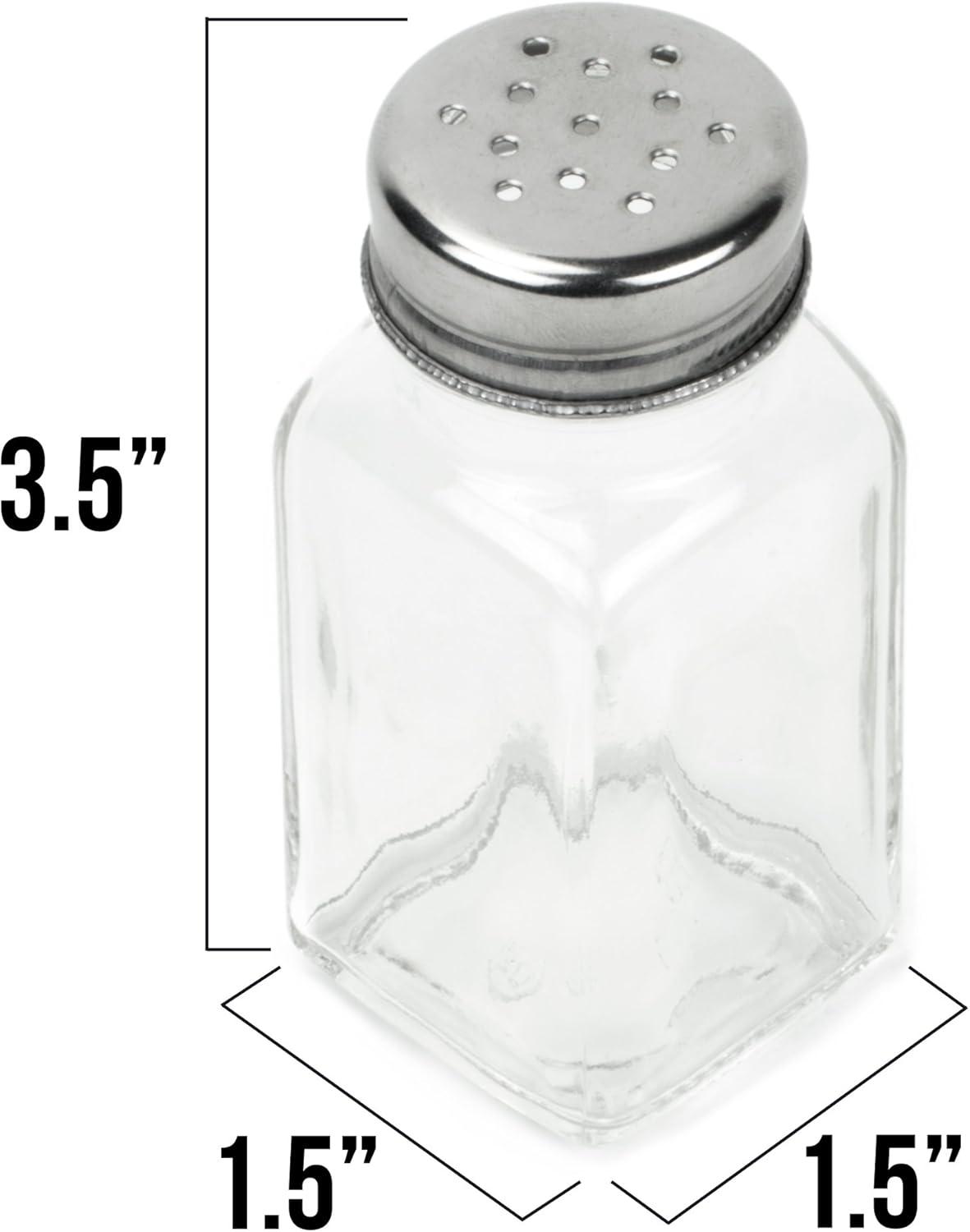 Back of House Ltd. Salt & Pepper, Spices, Seasonings Shakers - Stainless Steel & Glass Restaurant Home Kitchen - 12 Standard