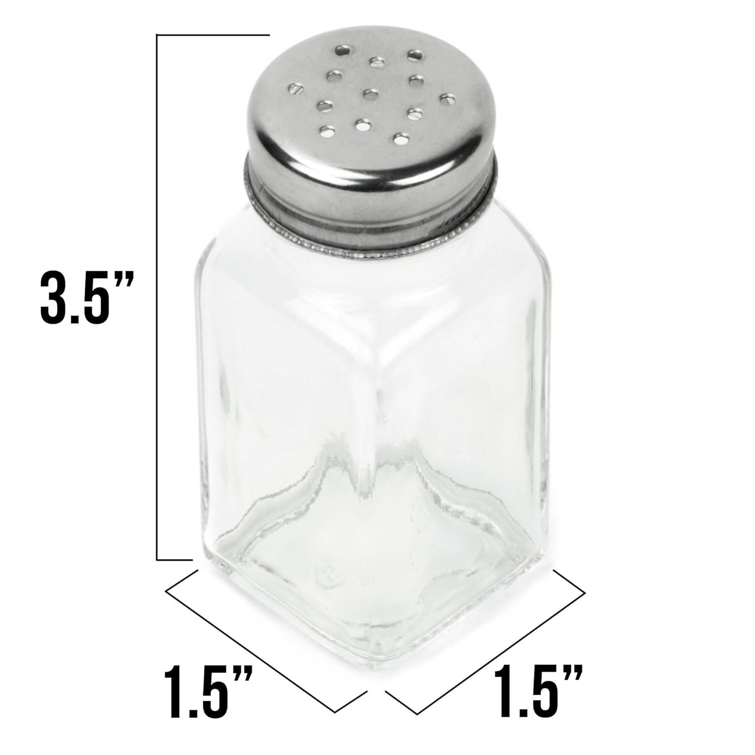 Back of House Ltd. Salt & Pepper, Spices, Seasonings Shakers - Stainless Steel & Glass Restaurant Home Kitchen - 12 Standard
