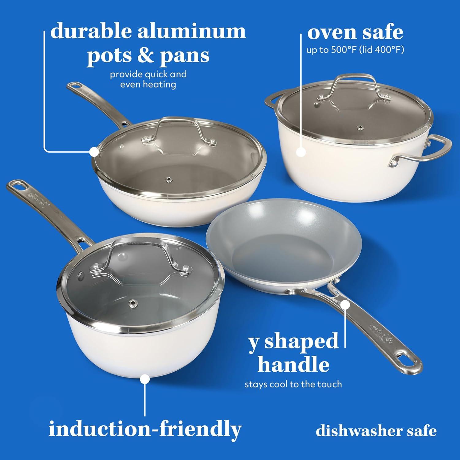 Sur La Table Kitchen Essentials 10pc Titanium Ceramic Nonstick Aluminum Set