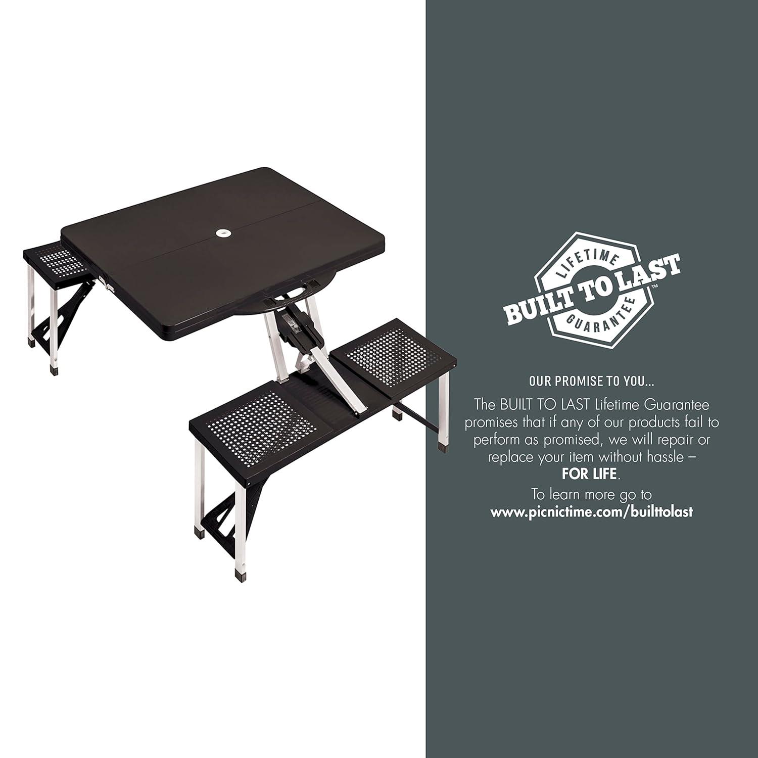 Oniva Rectangle Portable Dining Table with Seats - Black