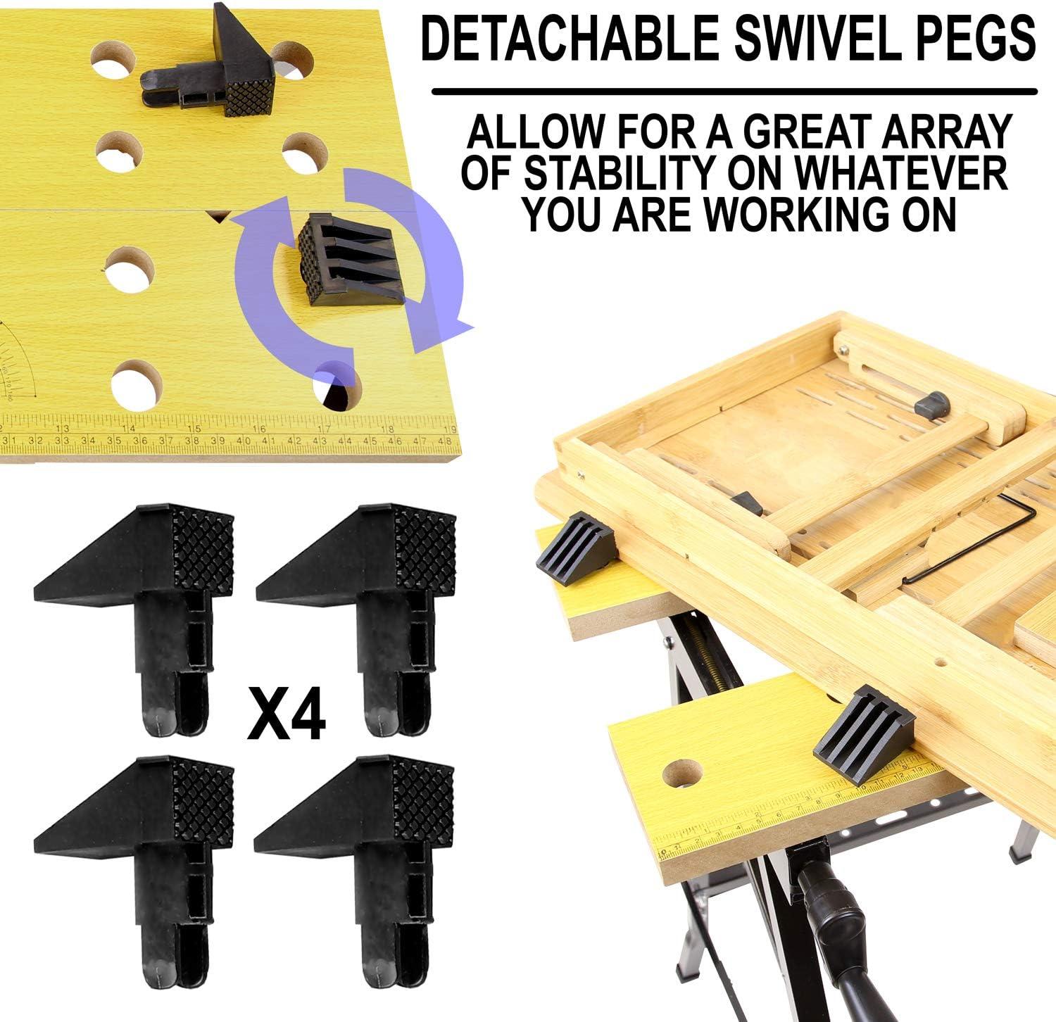 Portable Folding Workbench with Adjustable Clamps and Steel Frame