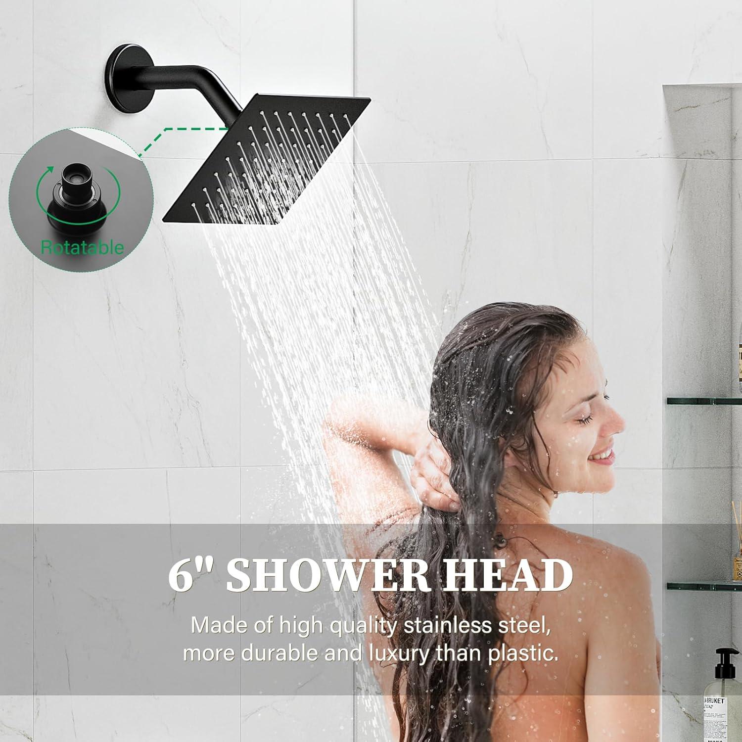 HOMGOO Complete Shower System with Rough-in Valve HG-6209PB