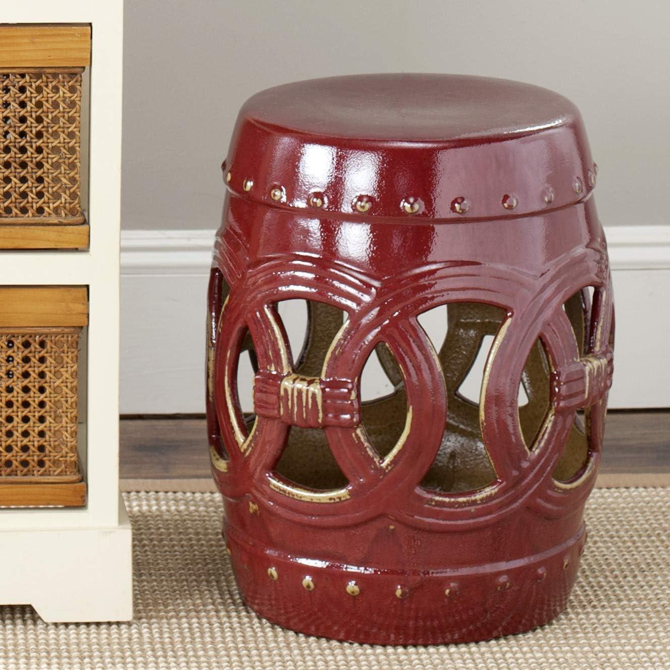 Double Coin Ceramic Stool  - Safavieh