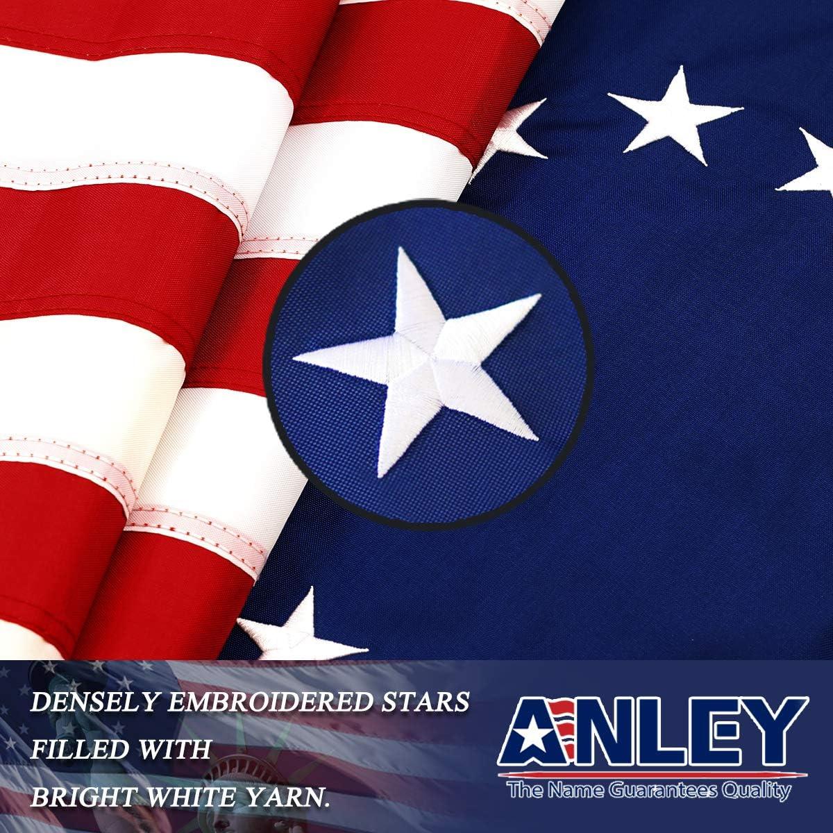 Anley Betsy Ross Flag 2x3 Foot Embroidered Stars and Sewn Stripes 210D Nylon - US Historic Patriotic Banner