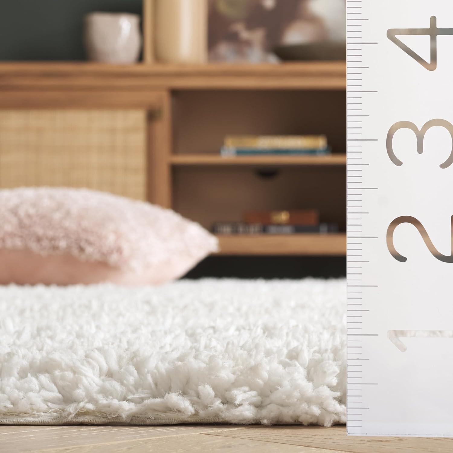 Sheep Shag SSG120 Hand Woven Area Rug - Ivory - 6'x9' - Safavieh.