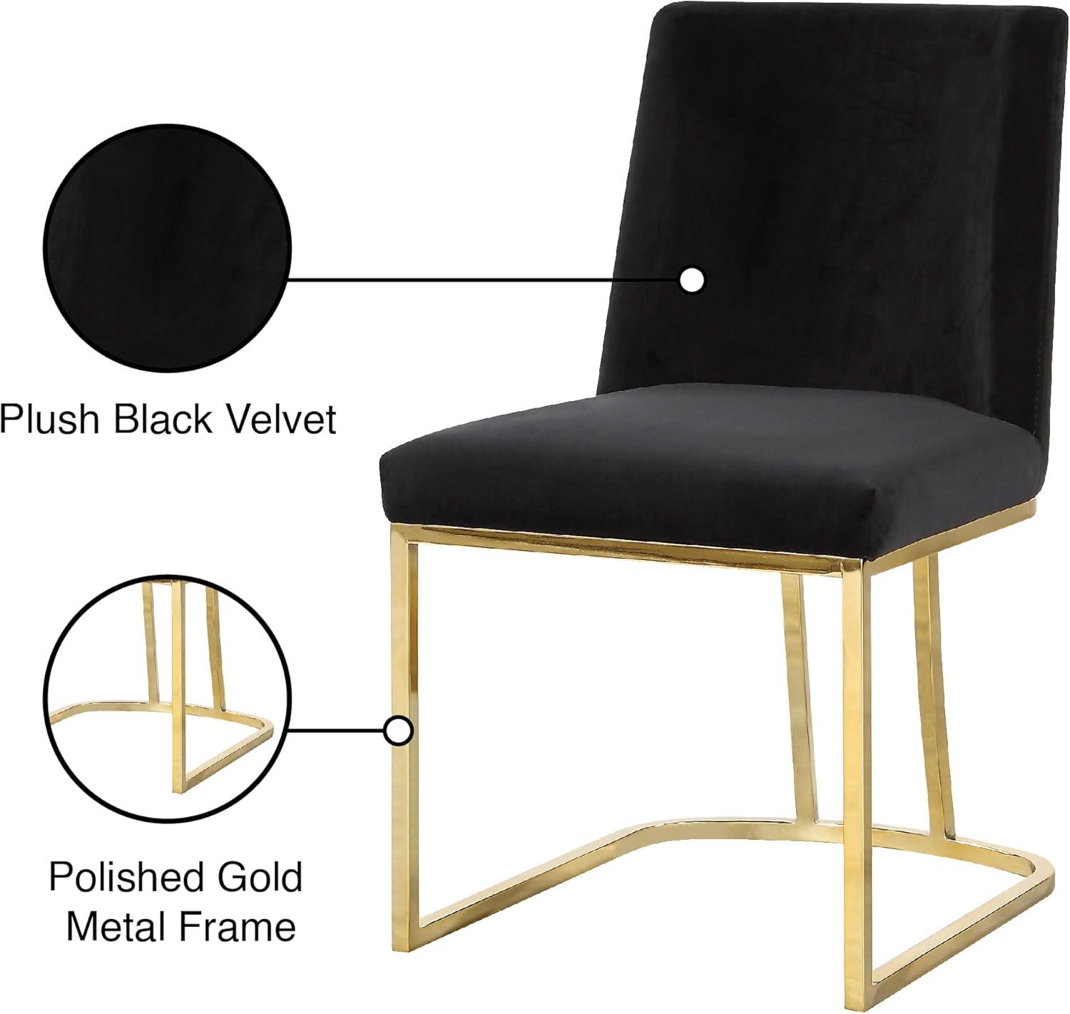 Meridian Furniture Heidi Black Velvet Dining Chair (Set of 2)