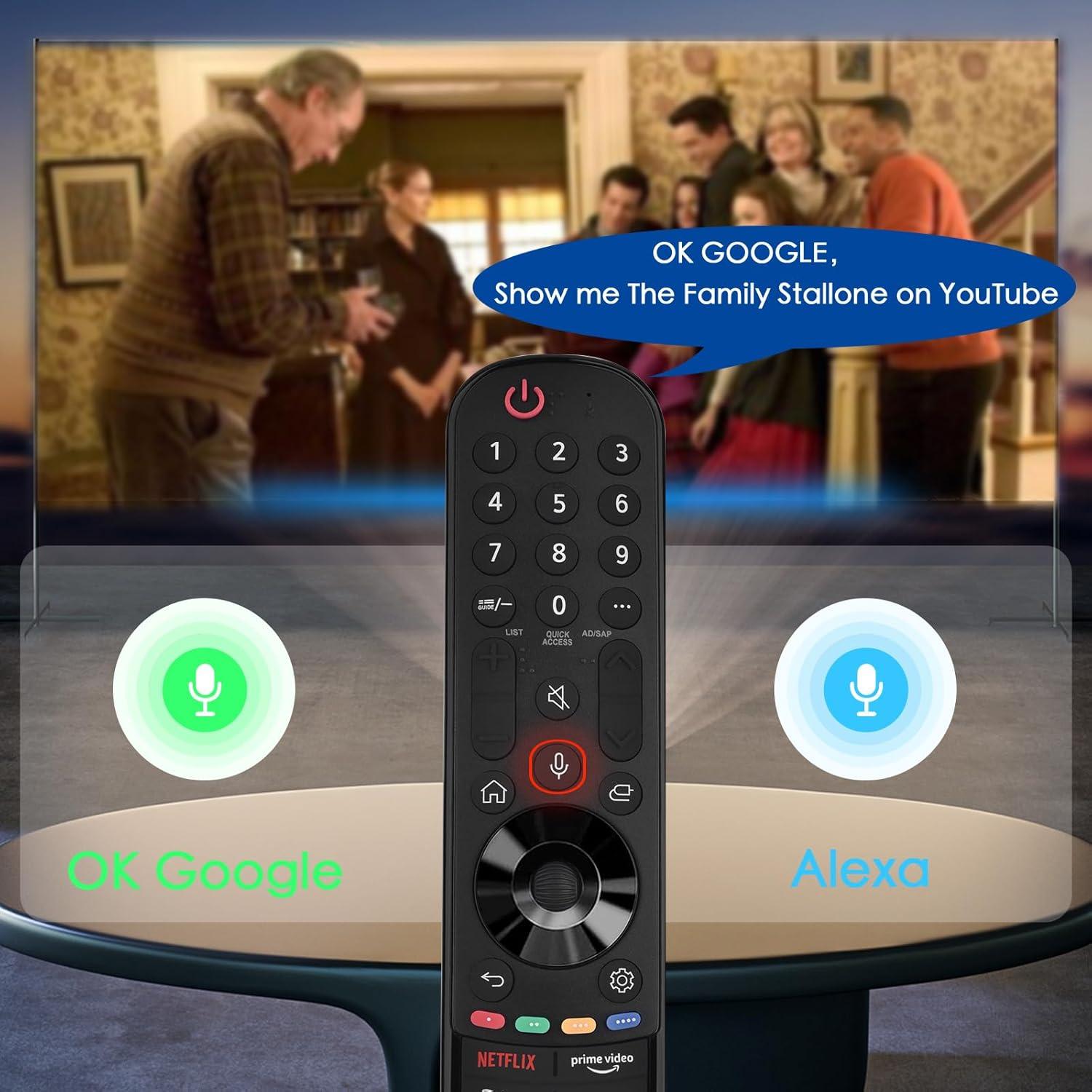 Black Voice Remote Control for LG Smart TV with Pointer and Voice Function