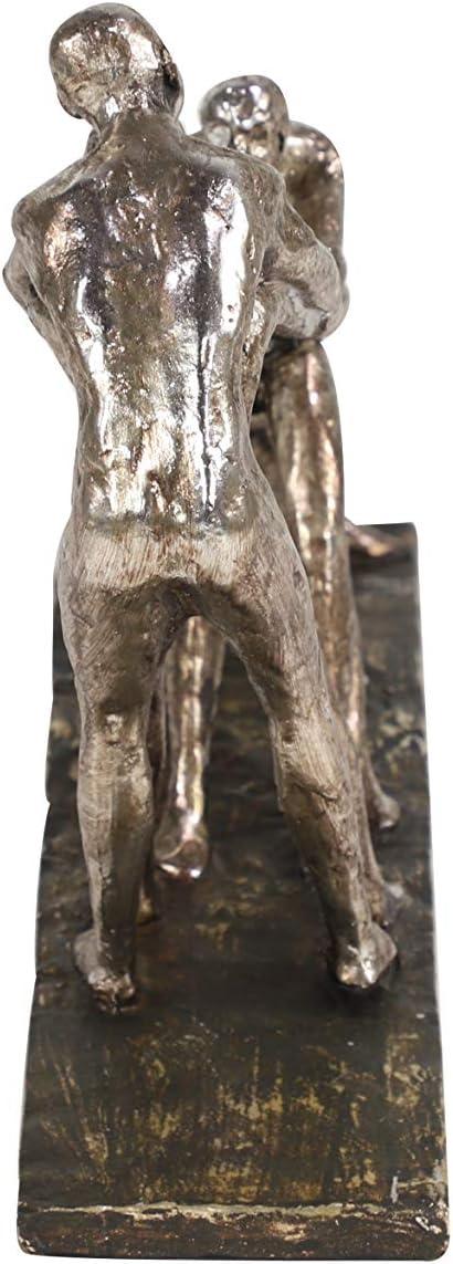 13" x 8" Silver Polystone People Sculpture, by DecMode