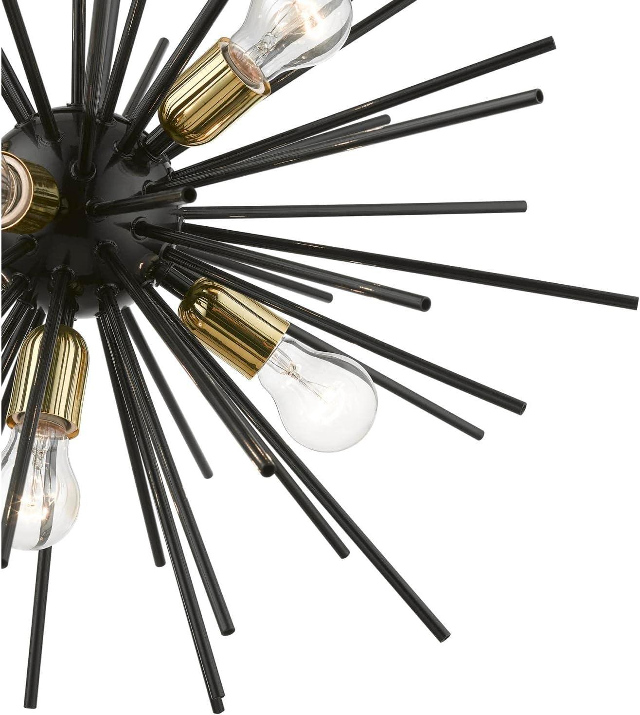 Livex Lighting Tribeca 7 - Light Pendant in  Shiny Black/Polished Brass