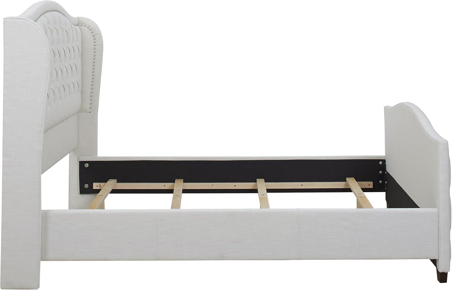 Jennifer Taylor Home Marcella Tufted Wingback King Bed Antique White