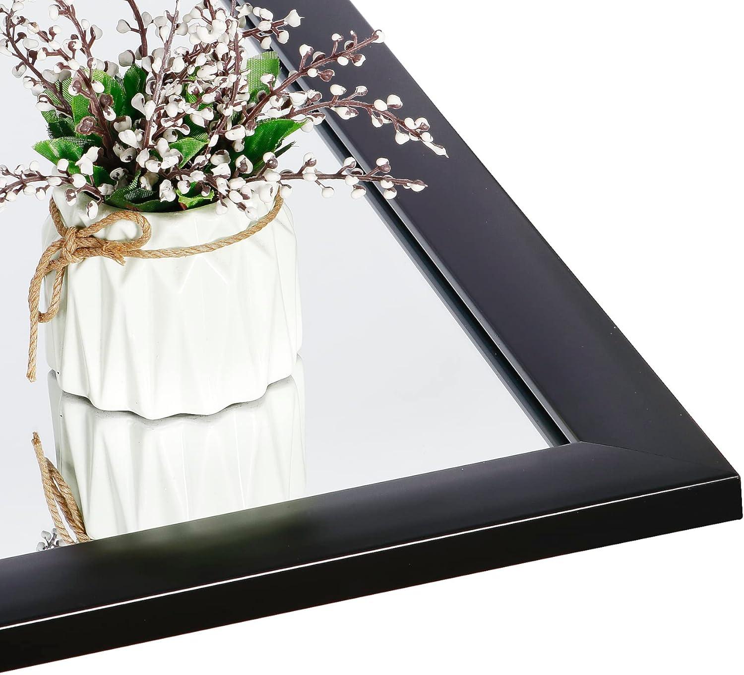 Rectangular Wall Mirror 24" x 36" Modern Decorative Bathroom Mirror for Bedroom, Entryway, Living Room, Vanity, Black