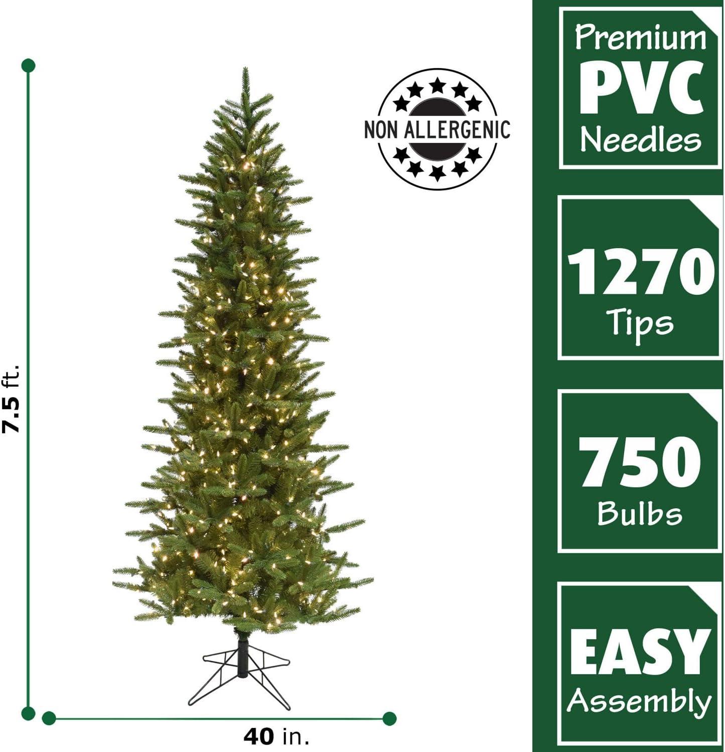 Fraser Hill Farm Prelit Incandescent White Carmel Pine 7.5-ft. Christmas Tree, FFCP075-3GR