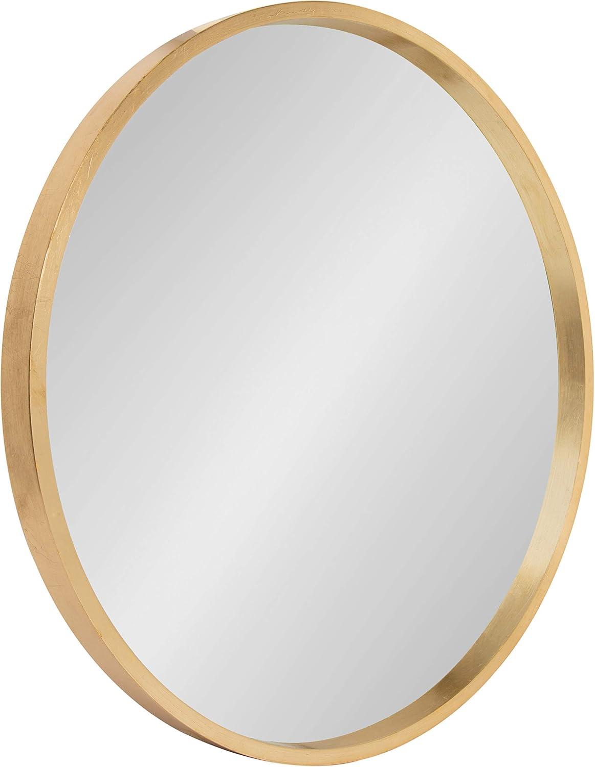 Travis Round Wood Accent Wall Mirror - Kate and Laurel All Things Decor