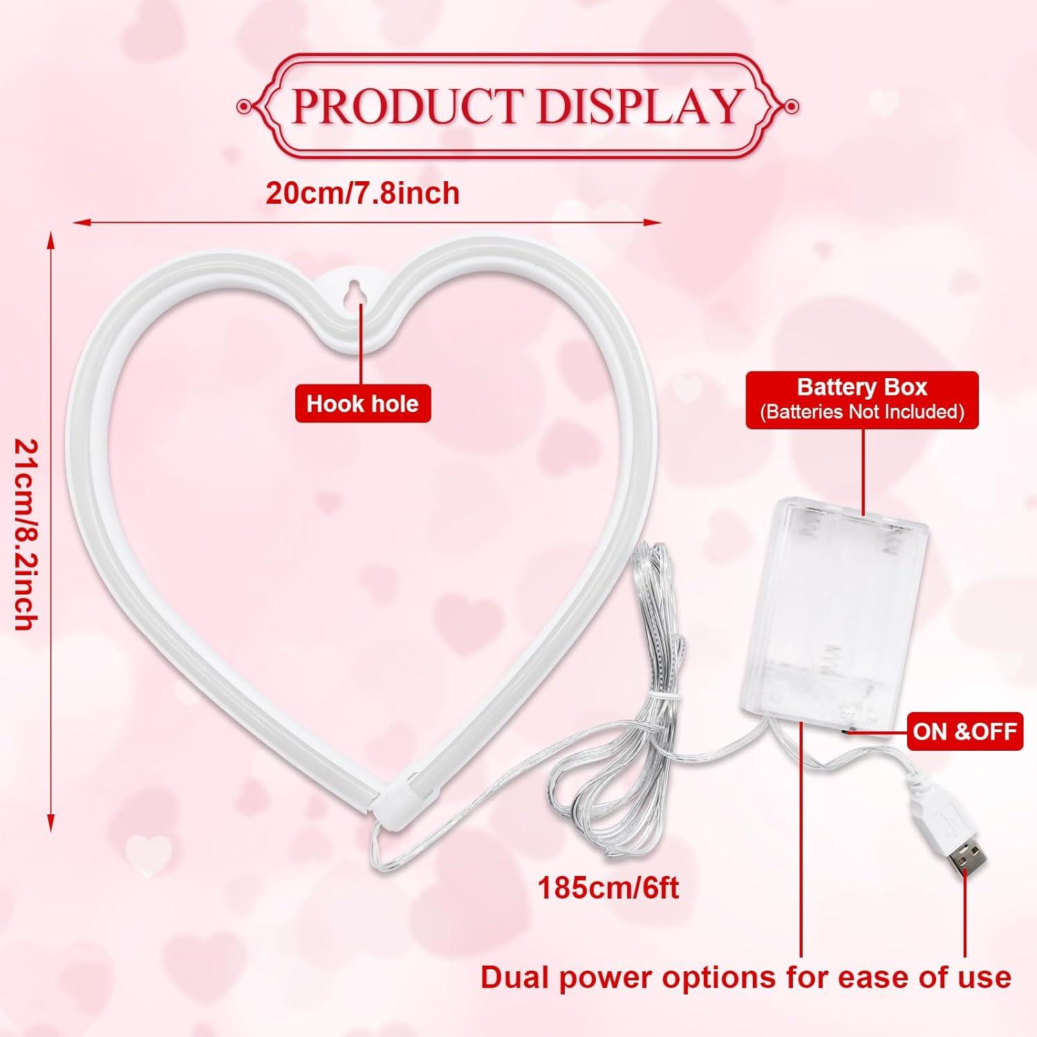 Neon Signs for Wall Decor Love and Heart Pink Neon Lights Signs Powered by USB/Batteries, Acrylic Neon Lights for Girls Kids Bedroom, Wedding, Bar, Christmas Gift, Decoration