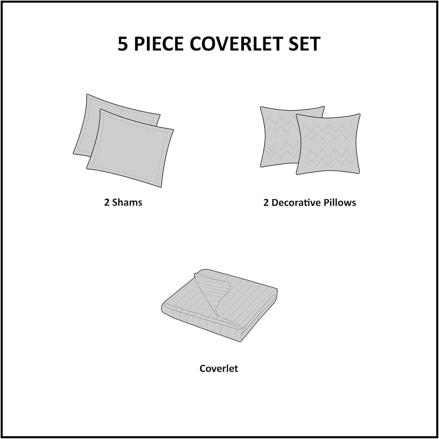 Madison Park Jacquard Quilt Set with Throw Pillows