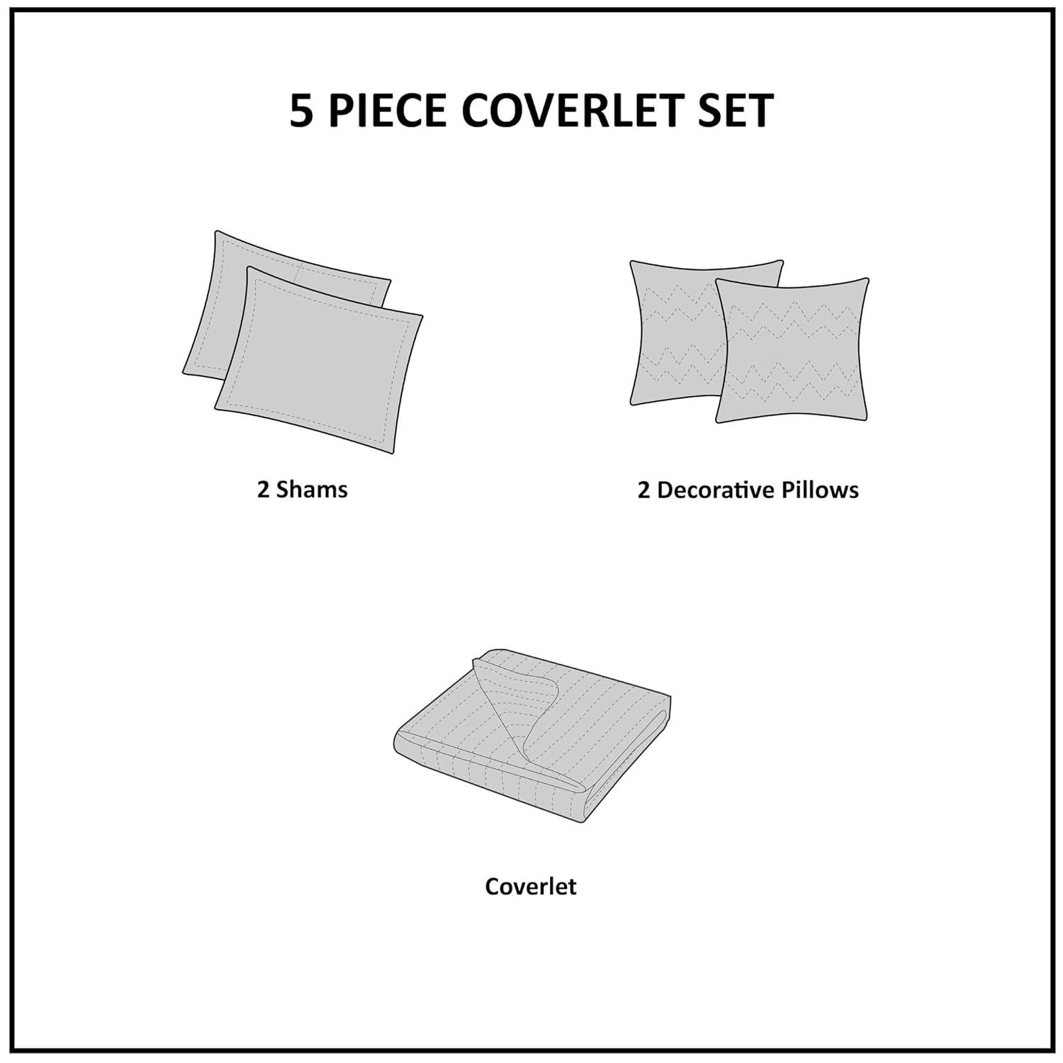 Madison Park Jacquard Quilt Set with Throw Pillows