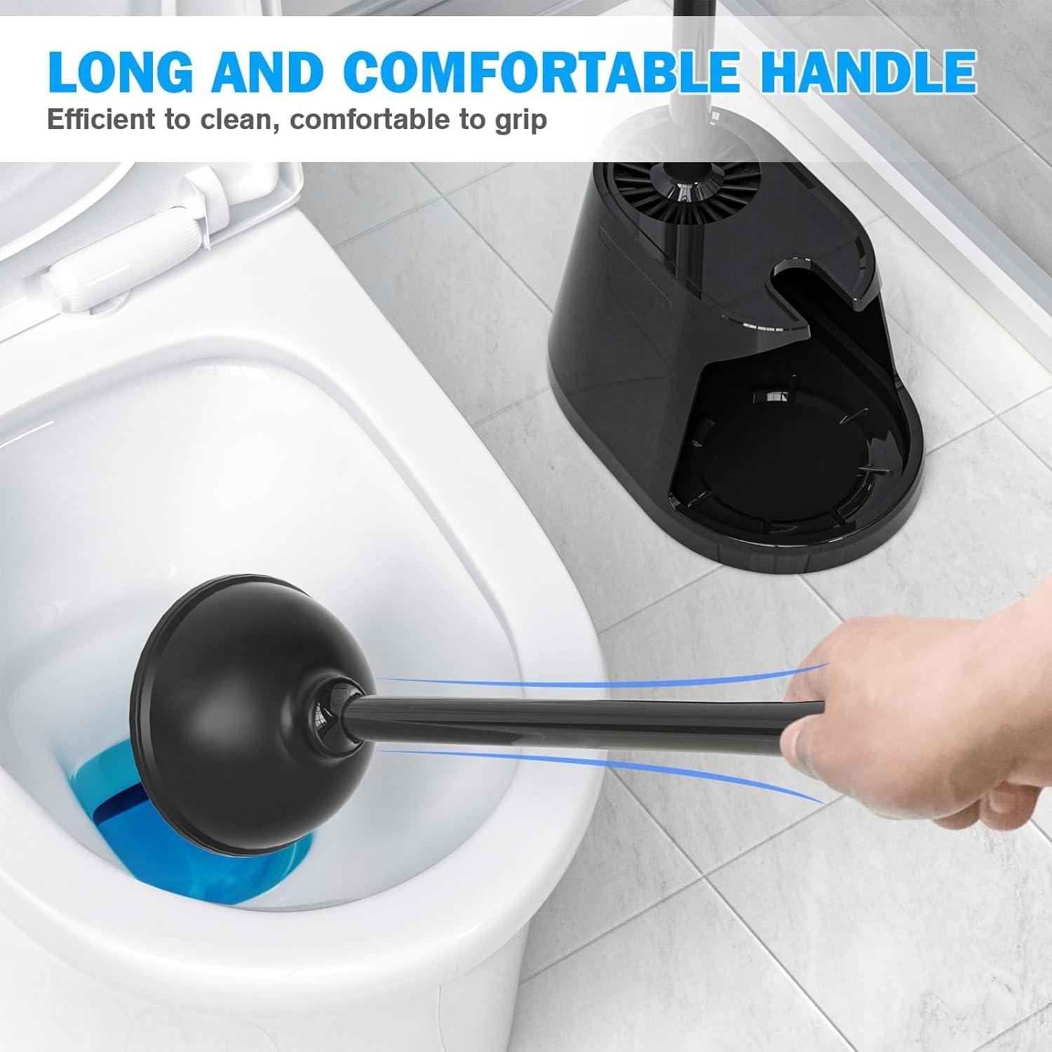 Tyuong Toilet Brush And Plunger Set 2 In 1 Plunger And Brush Set Toilet Brush Toilet Plunger And Brush Set Black Toilet Brush And Plunger Set Bathroom Plunger Household