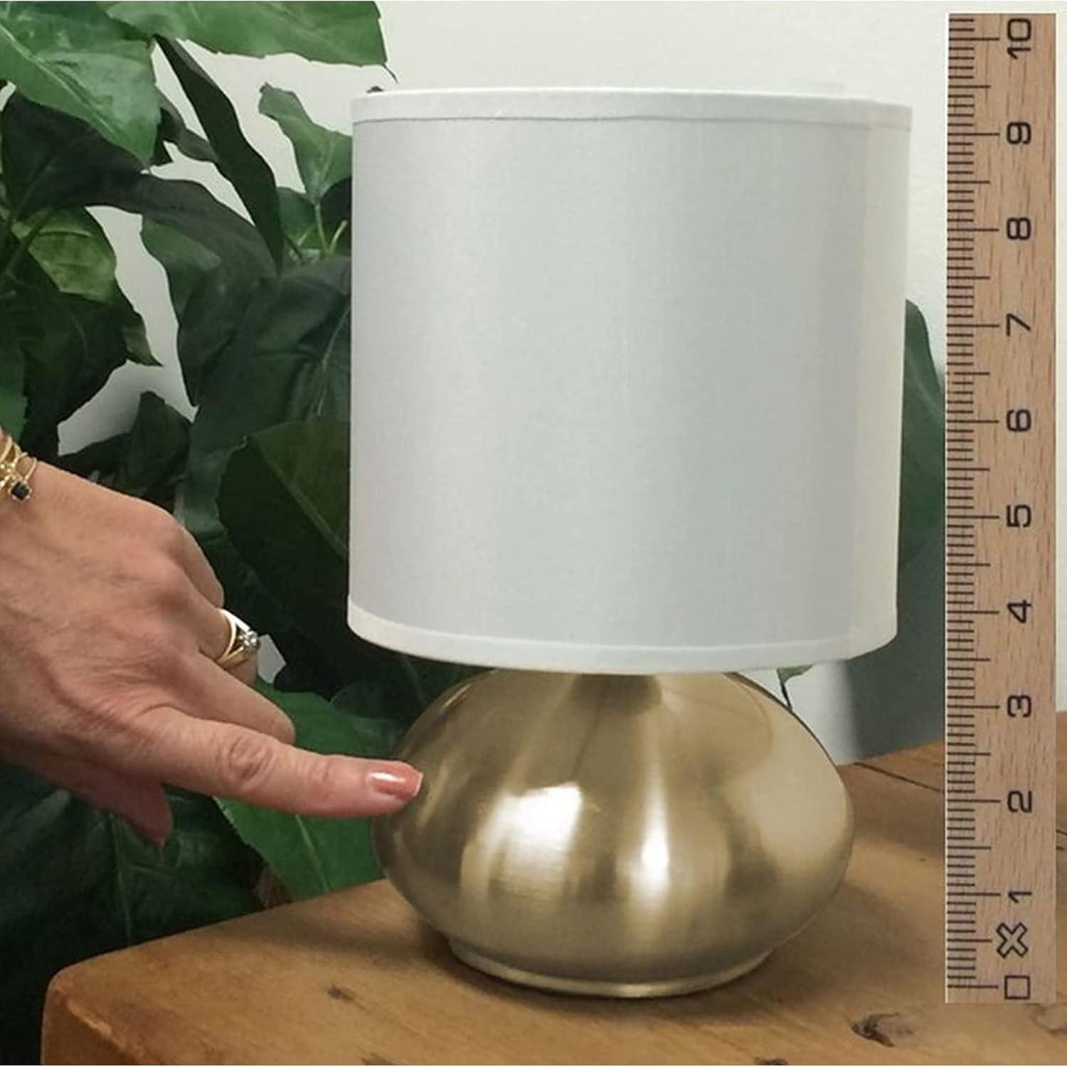 Cresswell Lighting 9.5" Transitional Brass 2 Pack Matching Small Touch Table Lamp Set