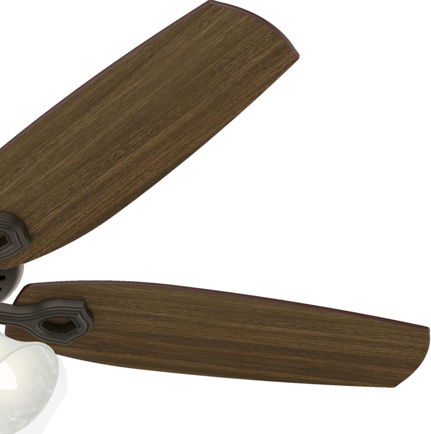 52" Builder Plus 5 - Blade Standard Ceiling Fan with Pull Chain and Light Kit Included