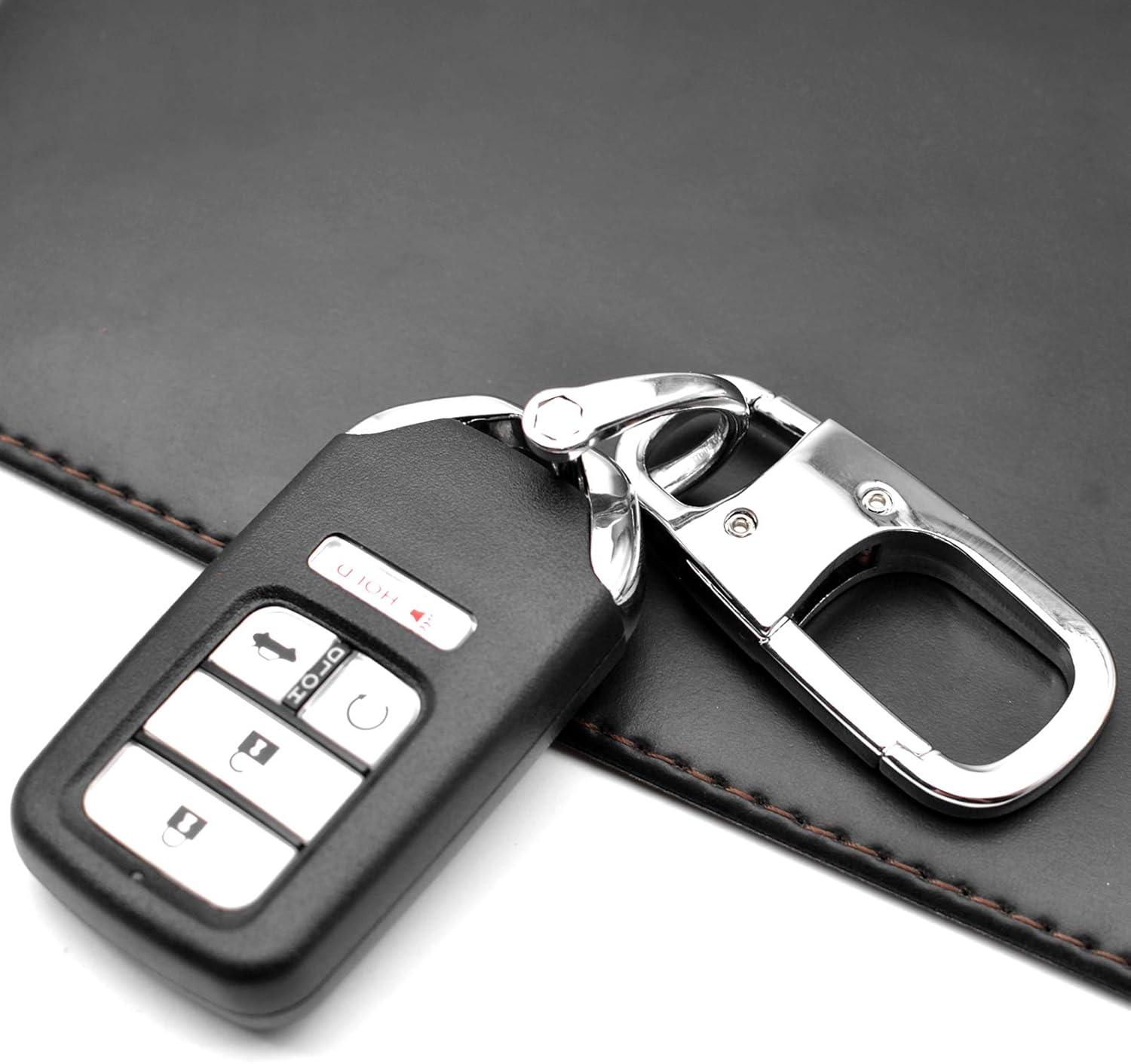 MECHCOS Metal Keychain Car Fob Key Chain Holder Clip with Detachable Valet Key Ring & Anti-Lost D-Ring for Men and Women