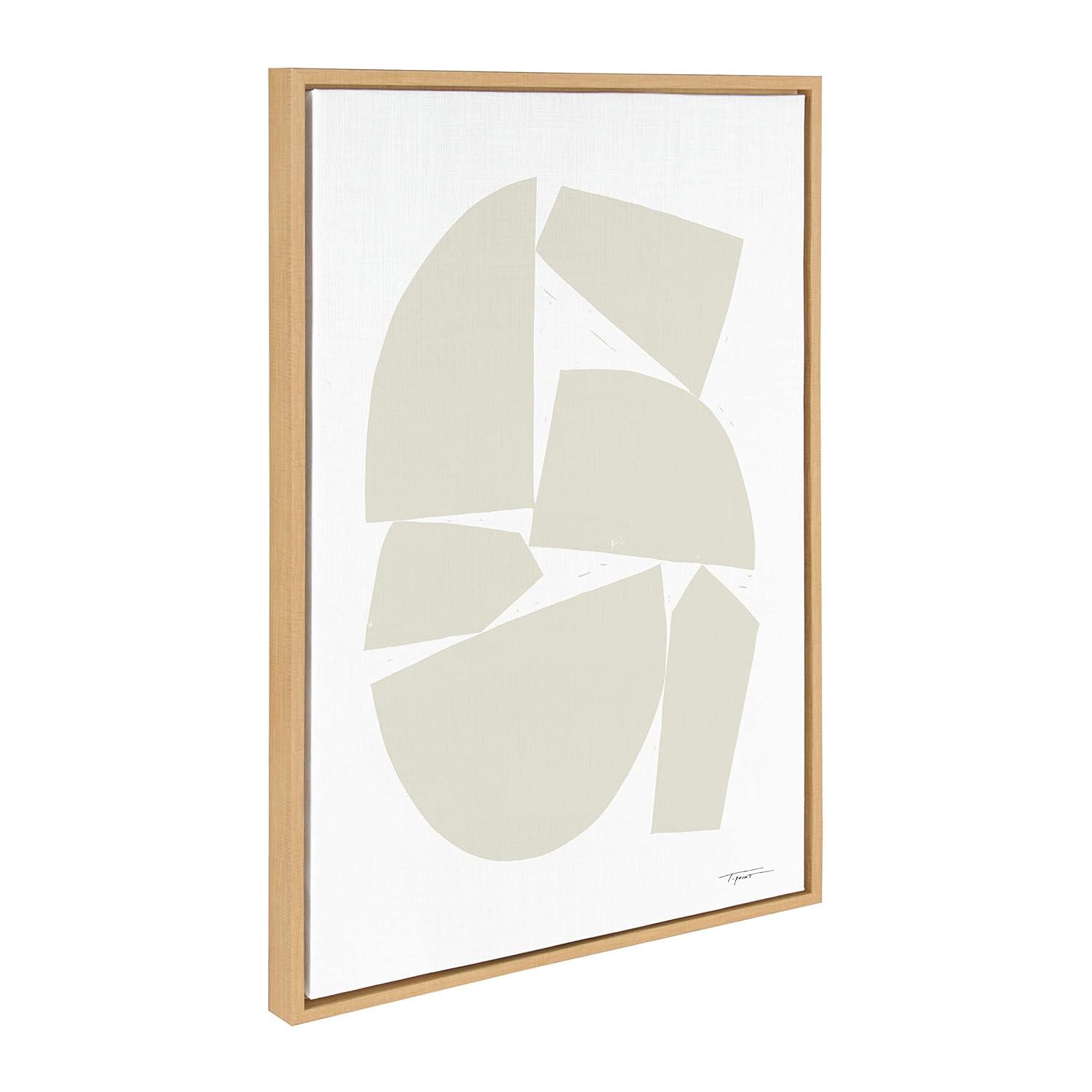 23" x 33" Sylvie Constructed I Neutral by Statement Goods - Kate & Laurel: Modern Digital Art Canvas