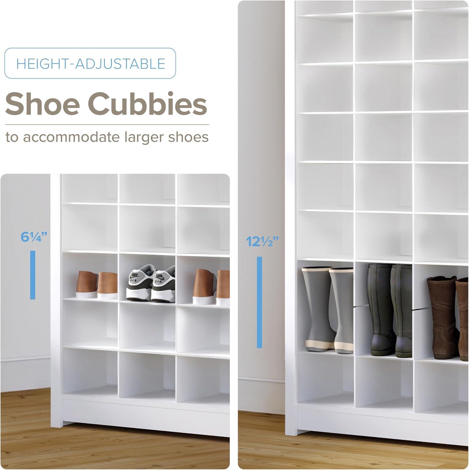 Prepac White Tall Storage Cabinet, Shoe Cabinet, Cube Storage Organizer with 40 Shoe Cubbies 13"D x 39.5" W x 72.5" H, WUSG-0011-1