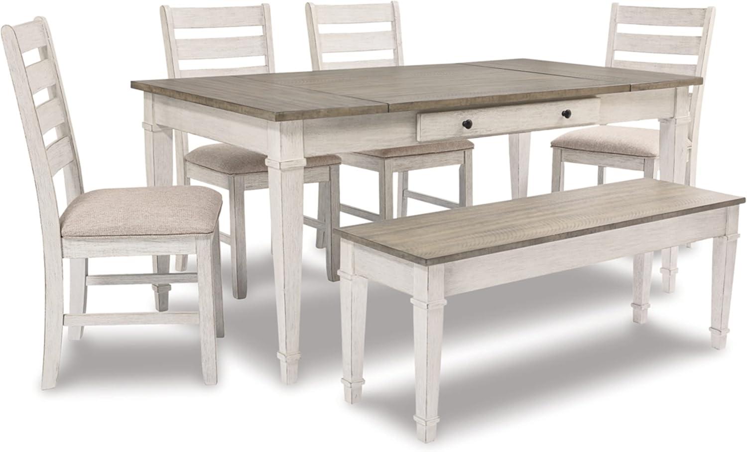 Signature Design by Ashley Casual Skempton Dining Table, White/Light Brown