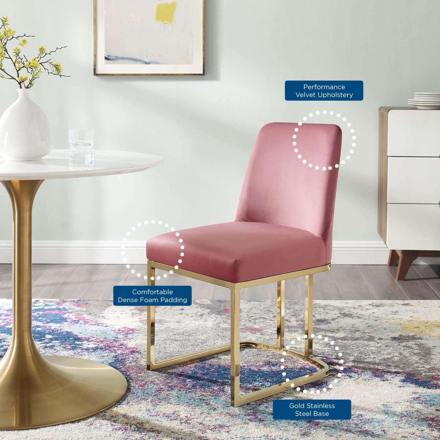 Modway Amplify Sled Base Performance Velvet Dining Side Chair