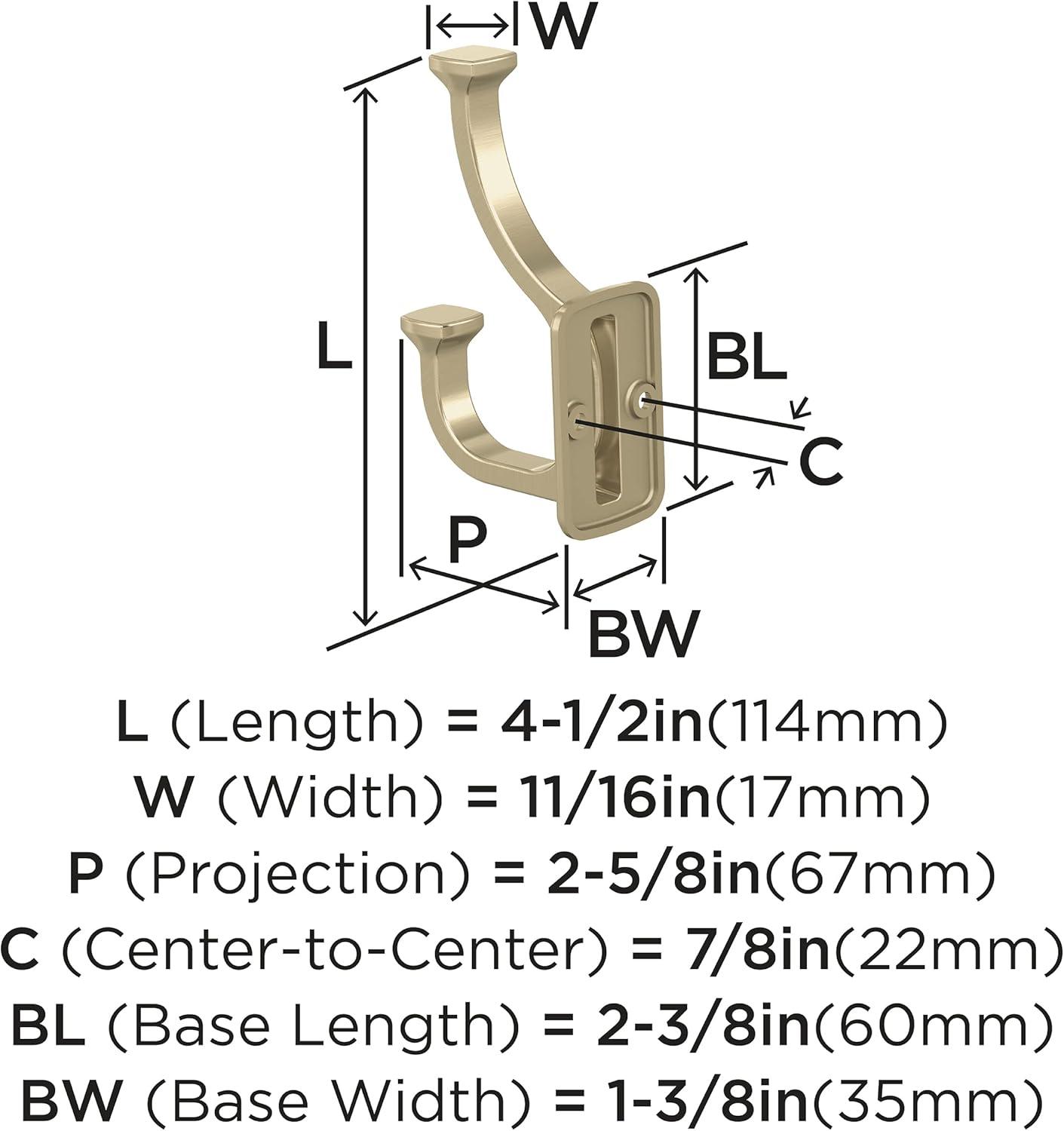 Alder Transitional Double Prong Decorative Wall Hook