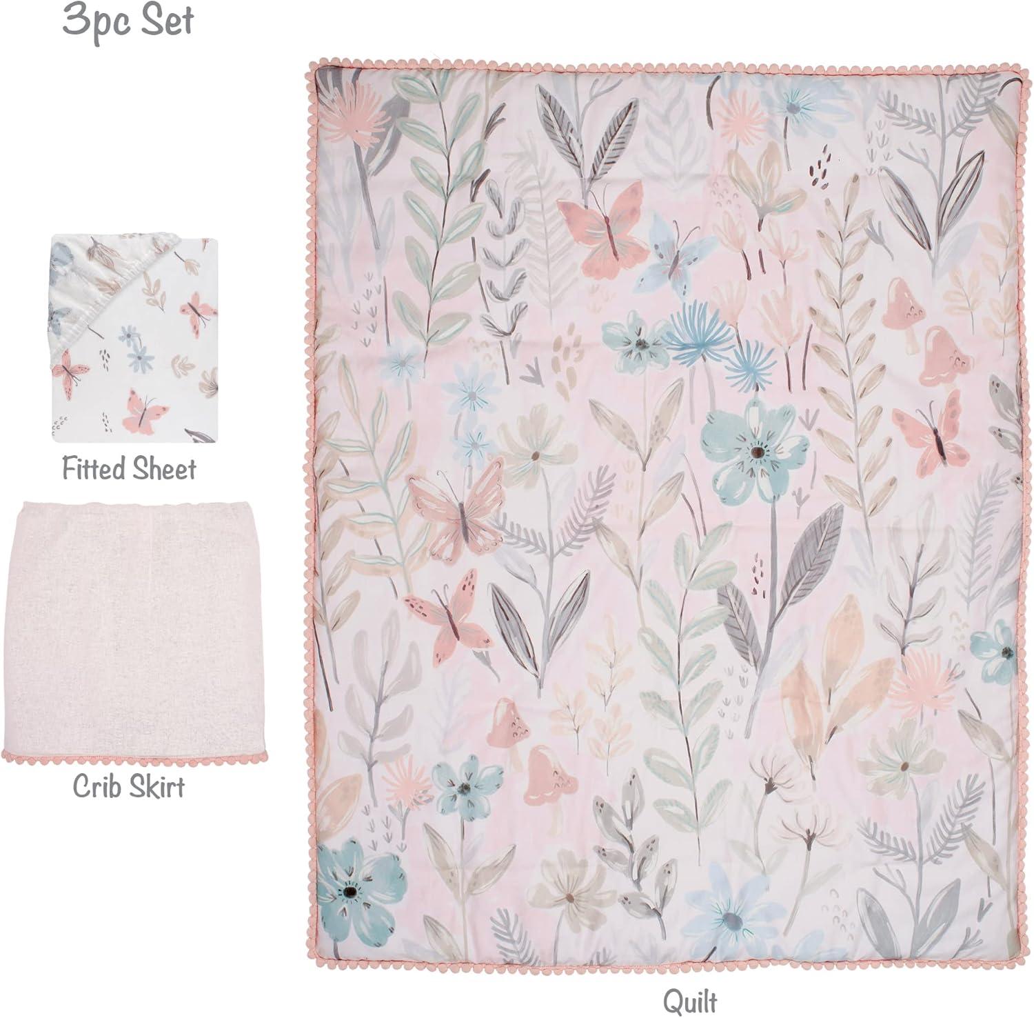 Lambs & Ivy Baby Blooms 3 - Piece Crib Bedding Set (Set of 3)