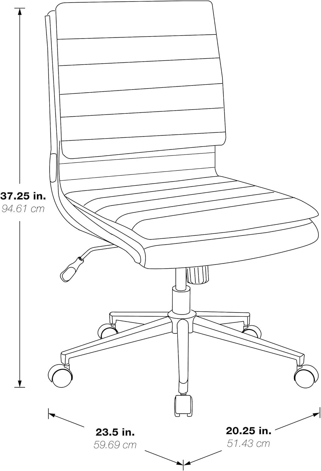 Espresso Executive Swivel Office Chair with Leather and Metal Base