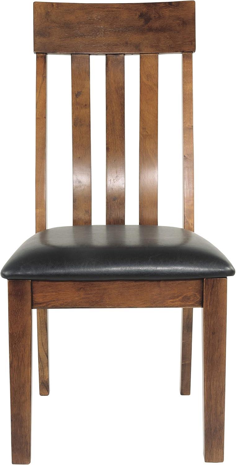 ralene rake back 19" dining room chair 2 count, medium brown